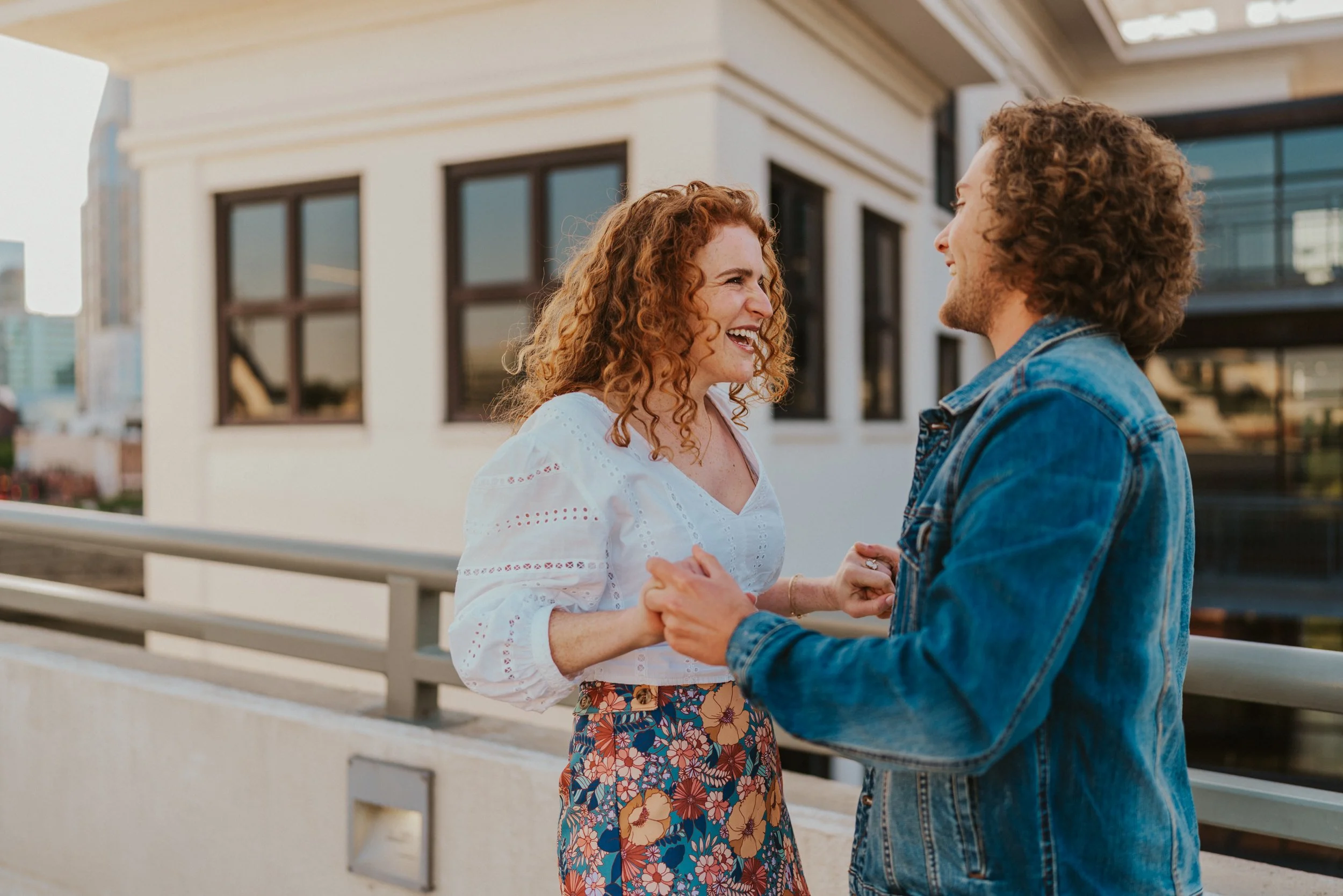 eloping couple together dancing downtown nashville Tennessee elopement