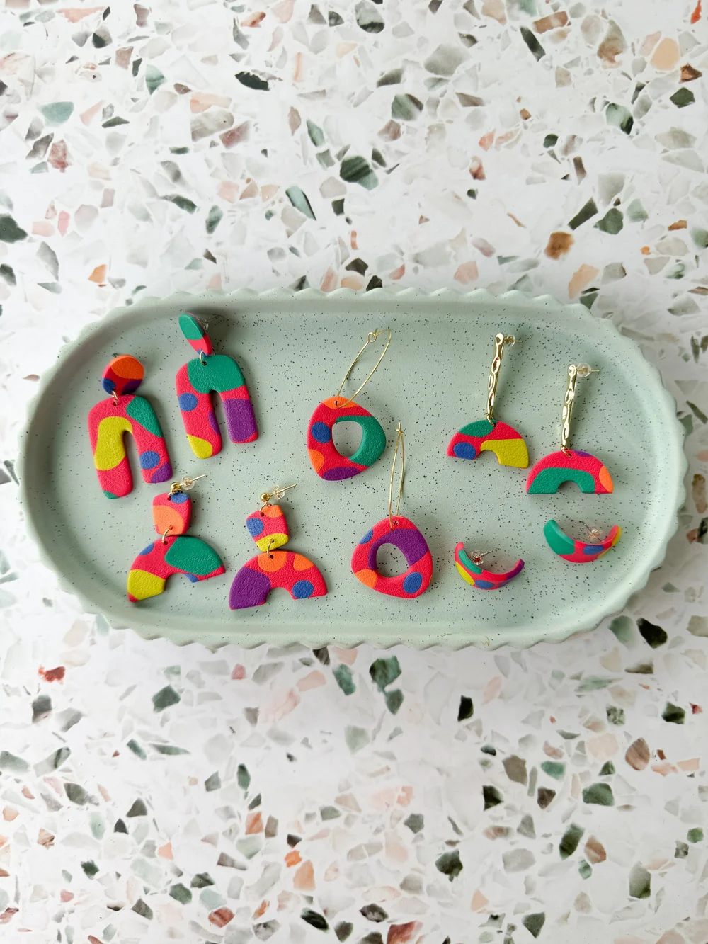 Frutti Organic Mini Earring Collection-Handmade Polymer Clay