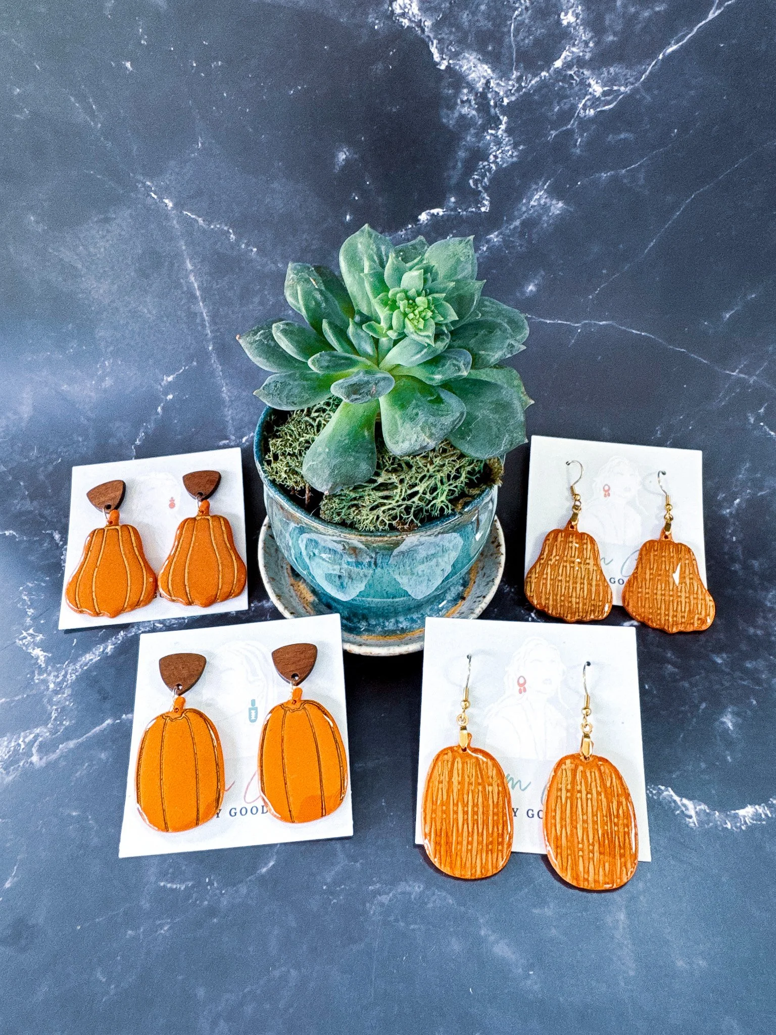 Assorted Pumpkins and Gourds Drop Earrings