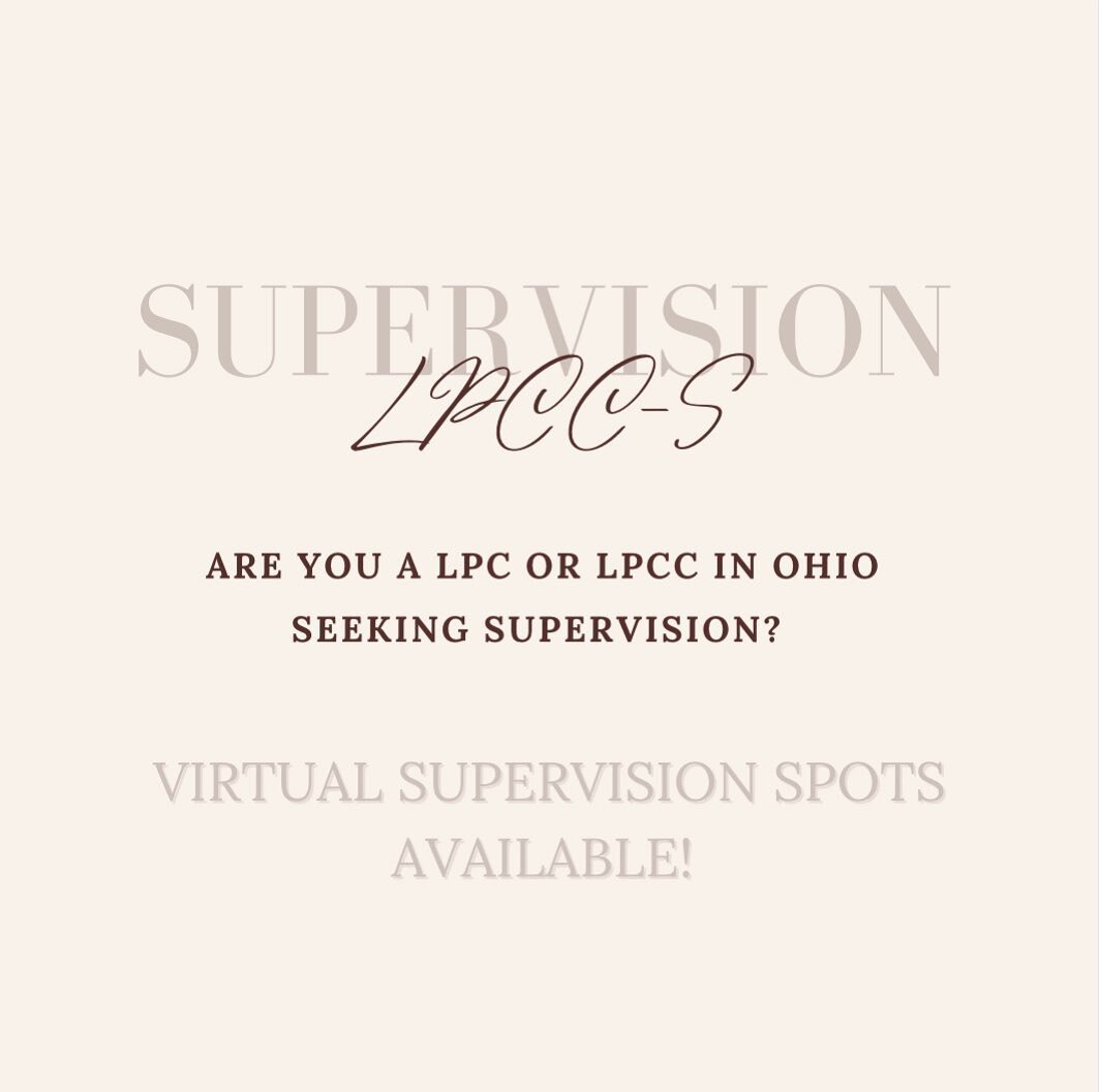 Are you a newly licensed therapist in a job that doesn&rsquo;t provide supervision? Looking for someone who specializes in adolescents, families, and eating disorders? My supervision spots are for you!!

I have openings for hourly virtual supervision