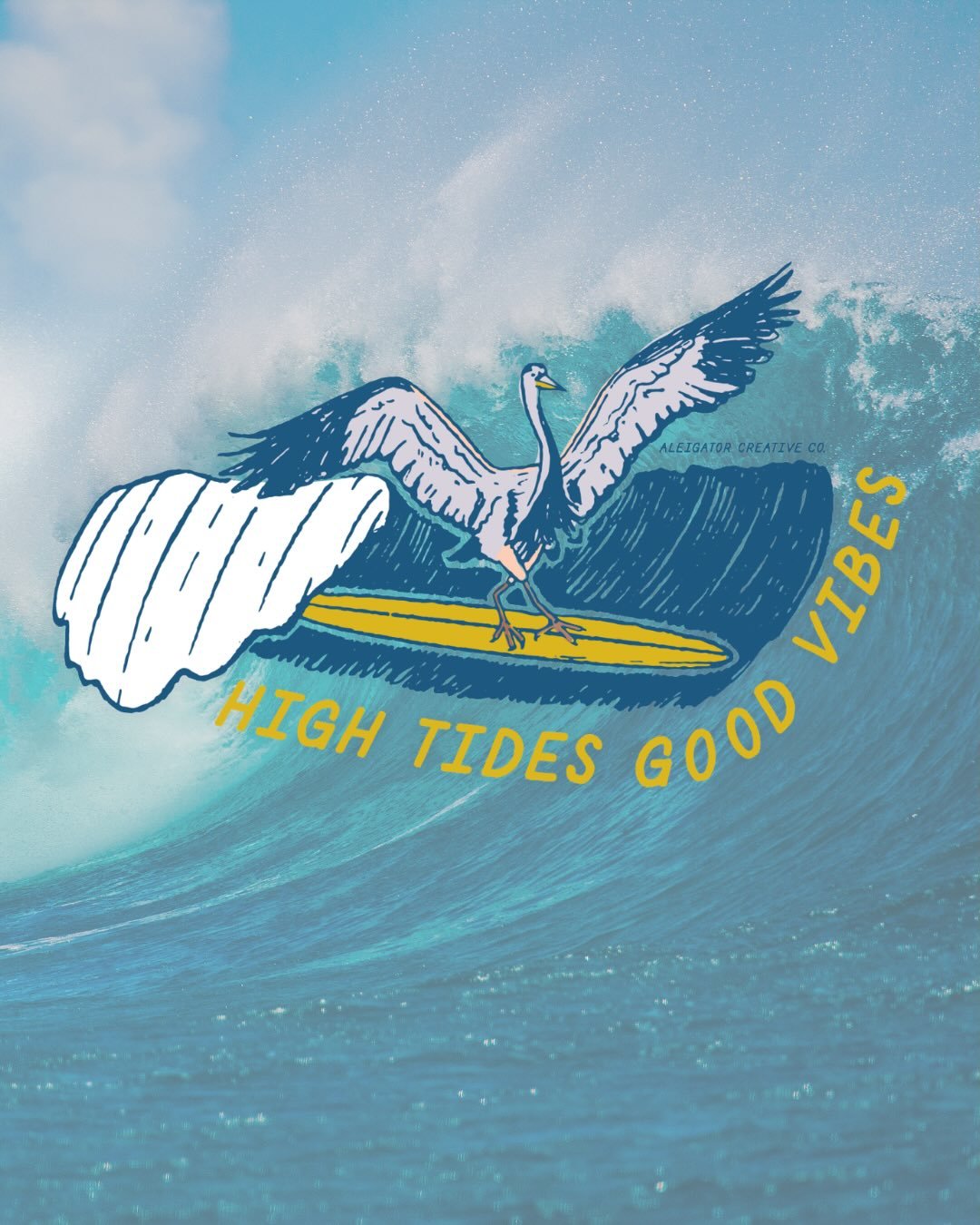 The Surfing Heron 🌊 inspired by the @eventurefl PCB Longboard Classic last weekend. Now available. 🌞 @pcbsurf.report