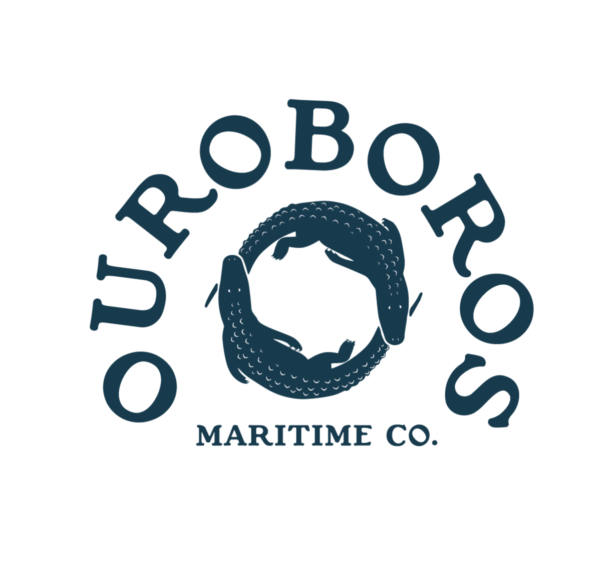 Primary logo for Ouroboros Maritime Company, a client of Aleigator Creative Co.