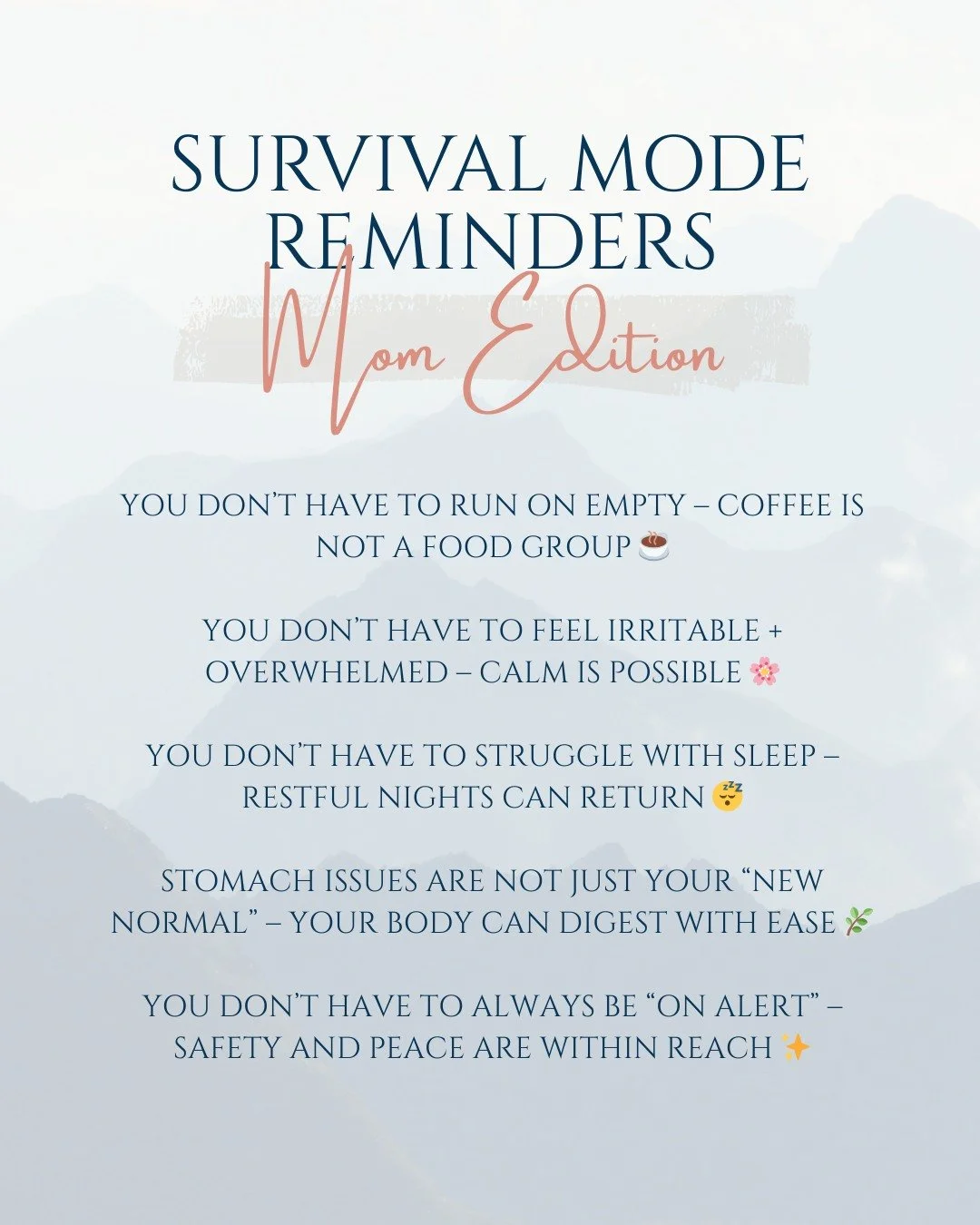 Moms&mdash;you don&rsquo;t have to live in survival mode. 💜

Running on empty, snapping at the little things, restless nights, tummy troubles, always being &ldquo;on edge&rdquo;&hellip; these aren&rsquo;t just part of motherhood. They&rsquo;re signs