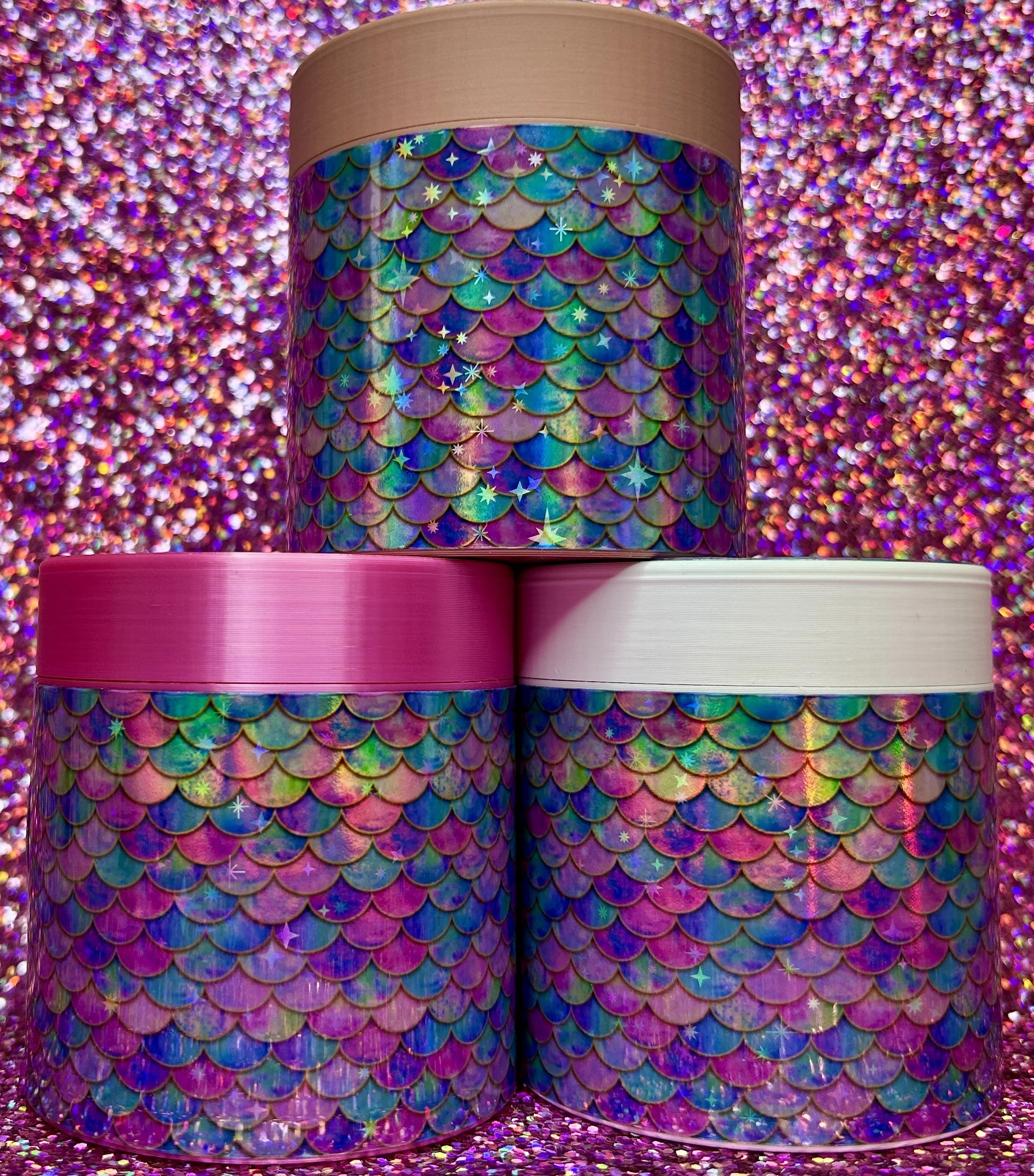 Holographic Sparkle Mermaid Stash Jar