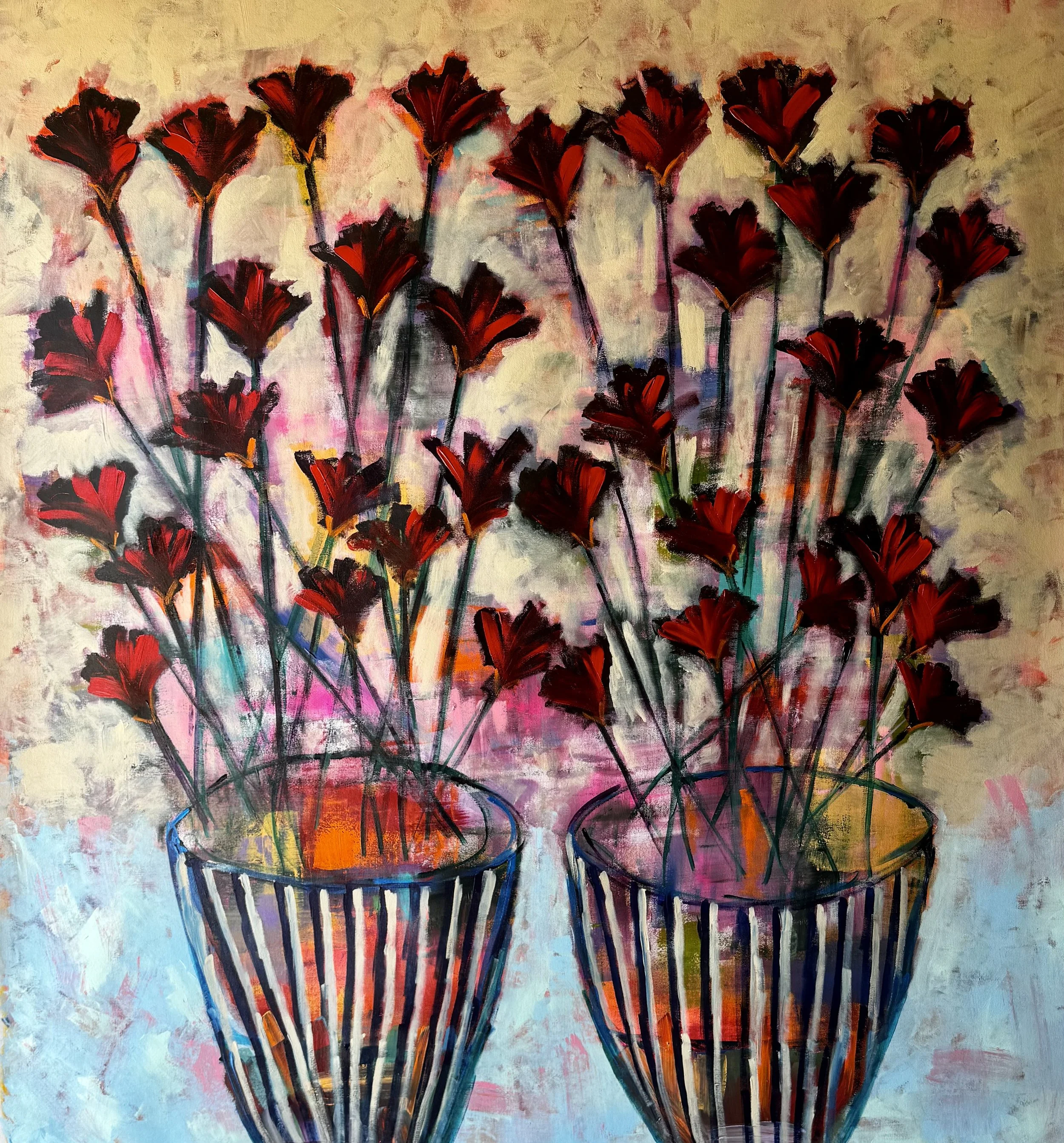 "Twin Flames" 50" x 55", $3,000
