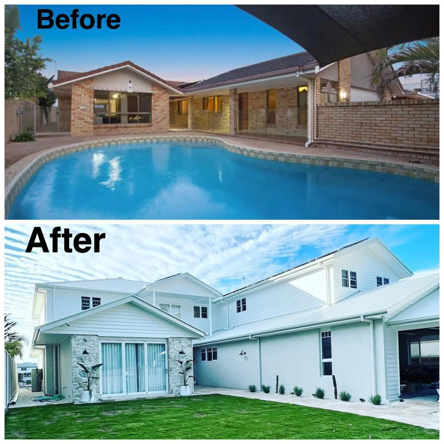 Stunning Coastal Rebuild, 
&bull;Nestled in Mermaid Waters this home was overdue for a revitalised look bringing out the coastal feel. 
&bull;
With the help of the team at @ben_built_homes and working closely with the home owners he was able to bring