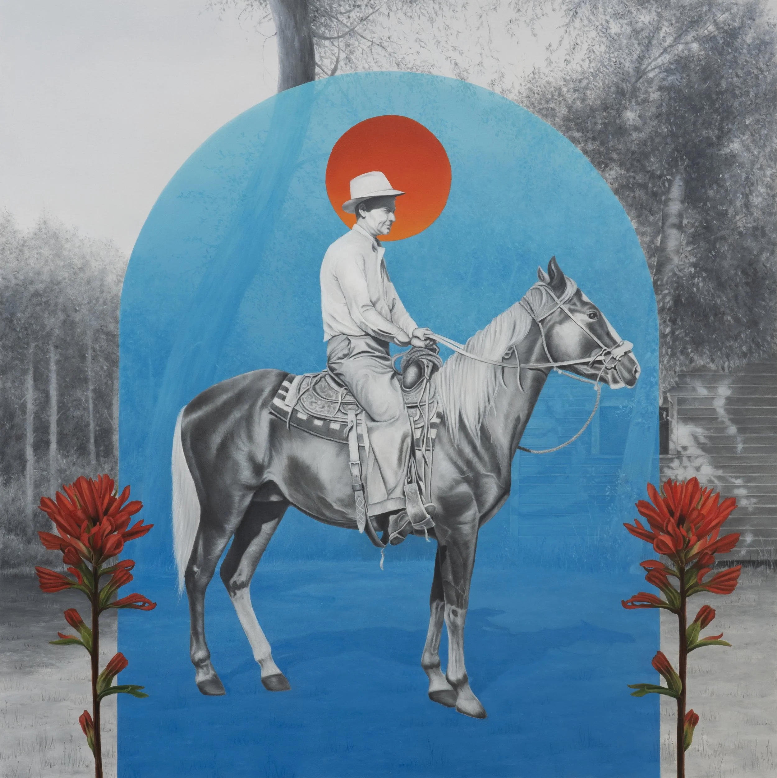 Wayne, oil on wood panel, 24x24"