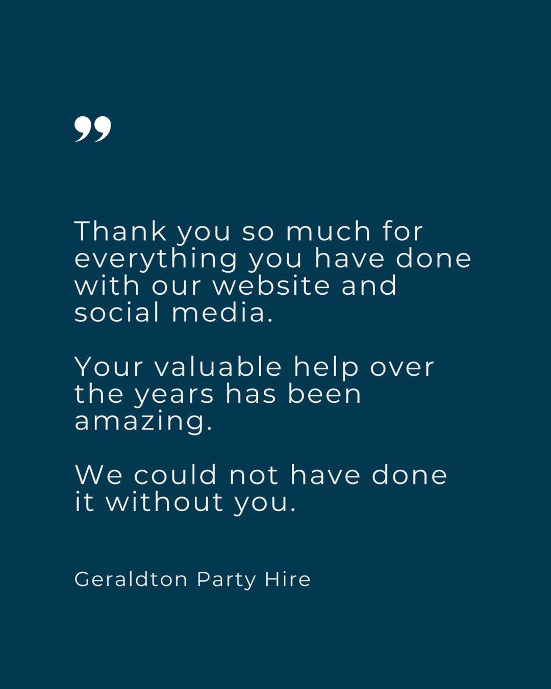 Kind words 🤍 

We're committed to building long-term relationships with our clients. Getting to know you and your business is at the heart of what we do, so we can deliver customised marketing solutions tailored to your unique needs.