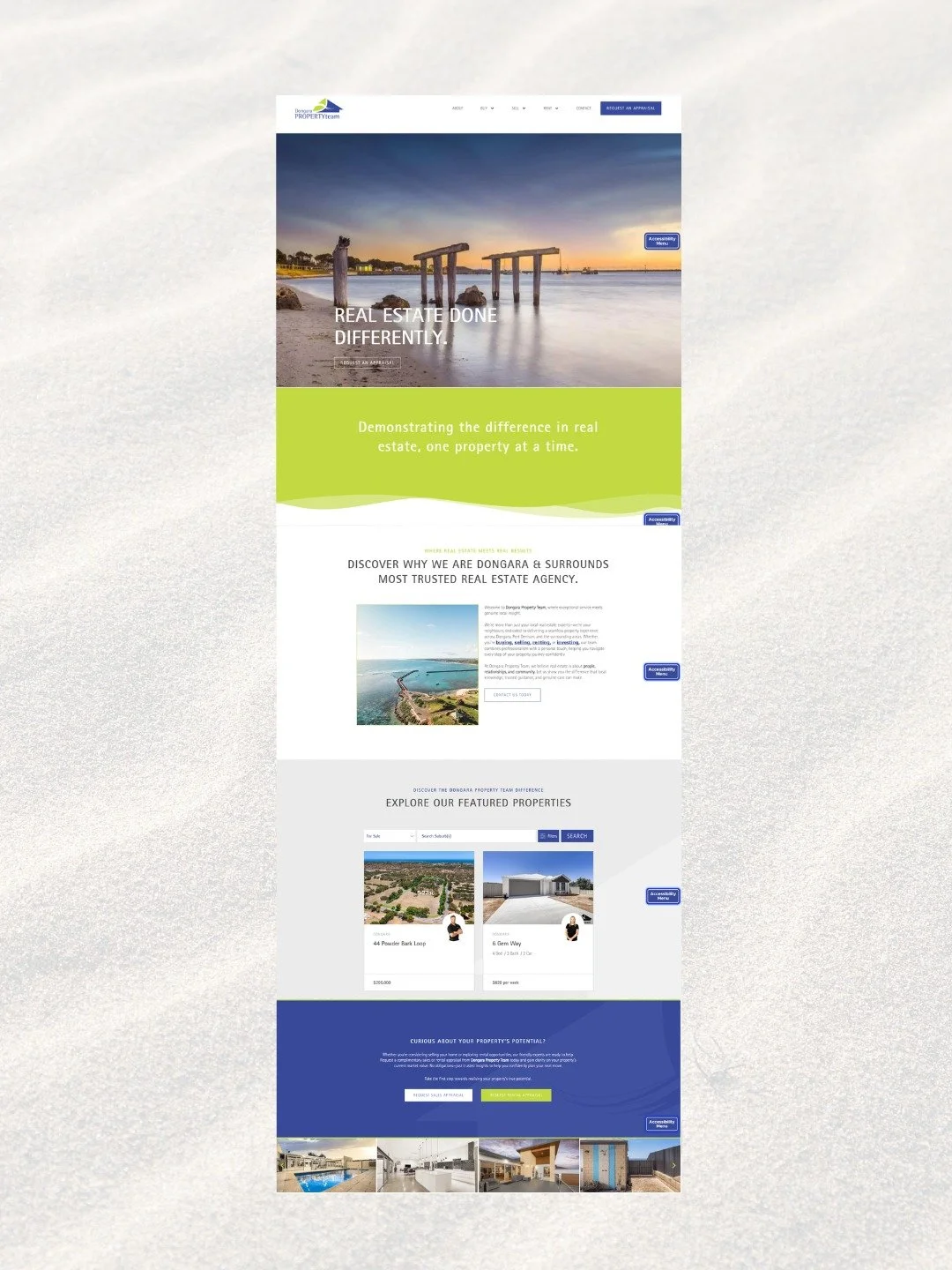 We&rsquo;re delighted to launch the new website for Dongara Property Team!

Built on WordPress and integrated with MRI Vault real estate software ~ this robust website is designed with clarity, structure and performance in mind.

The new site showcas