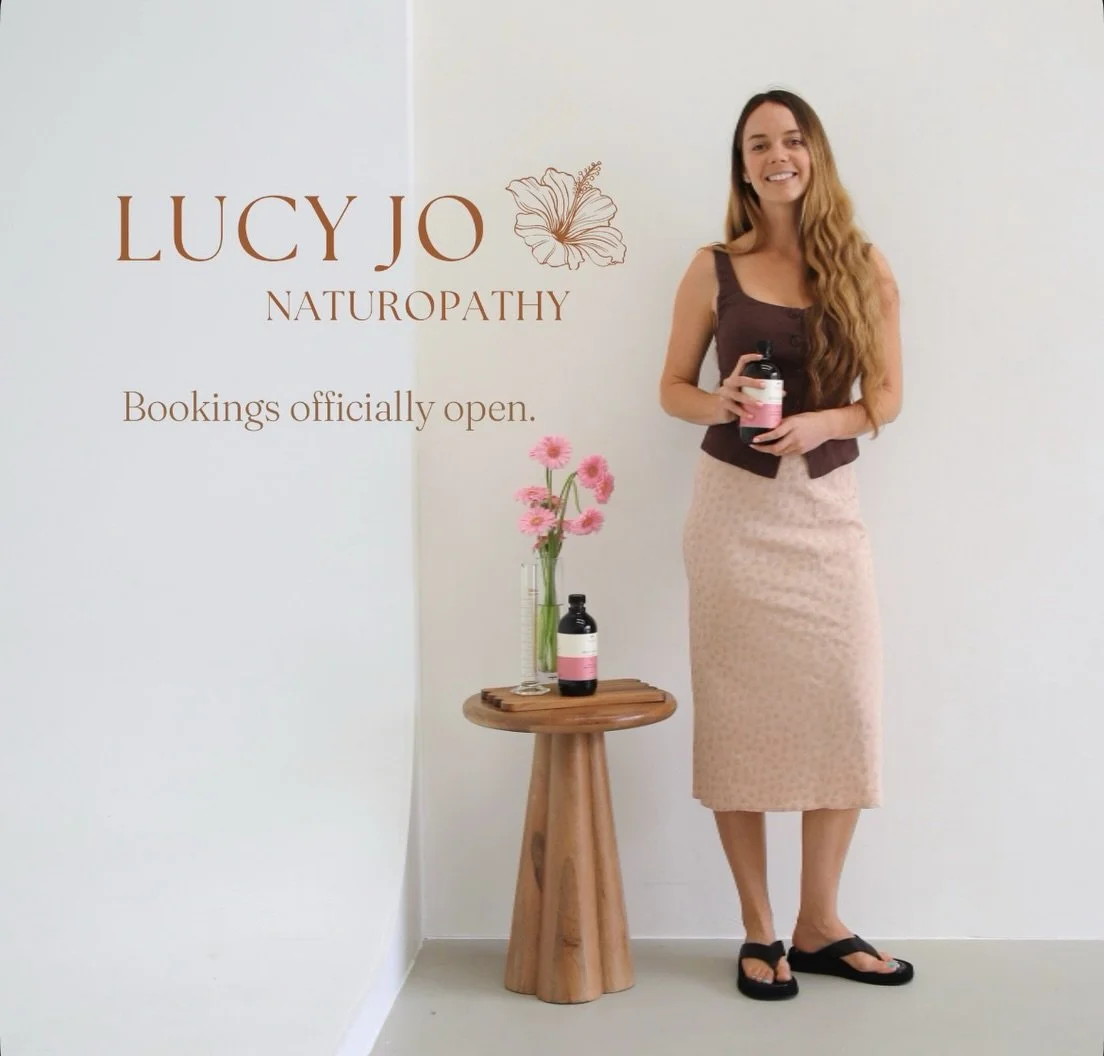 Lucy Jo Naturopathy is officially open for bookings!

After slowly integrating in the background it feels so surreal to finally announce! It&rsquo;s been a long journey of study and lived experience to realise what whole health really means, 

and it