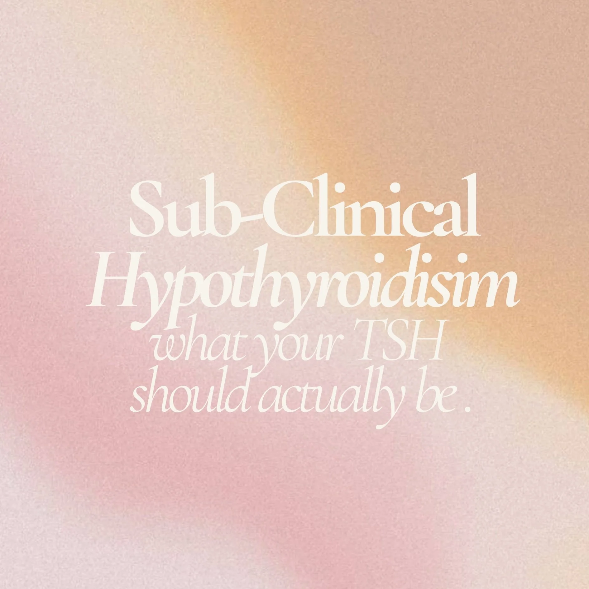 Subclinical hypothyroidism is commonly misunderstood or dismissed. It might not seem like a big deal, but it can be an early sign that other areas of your health are compromised. 

If you&rsquo;ve been told that a TSH of 3, 4 or even 5 is normal, and