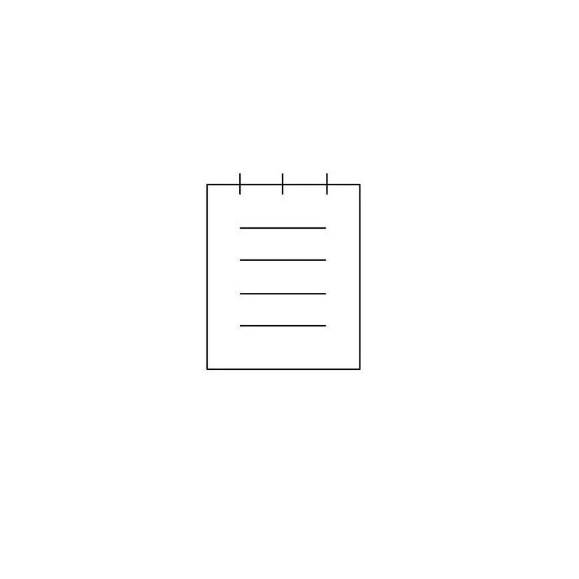 Geometric drawing of an outline square with sections divided by vertical, horizontal, and circle lines.
