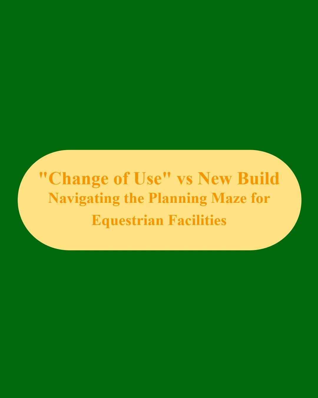 “Change Of Use” vs. New Build 