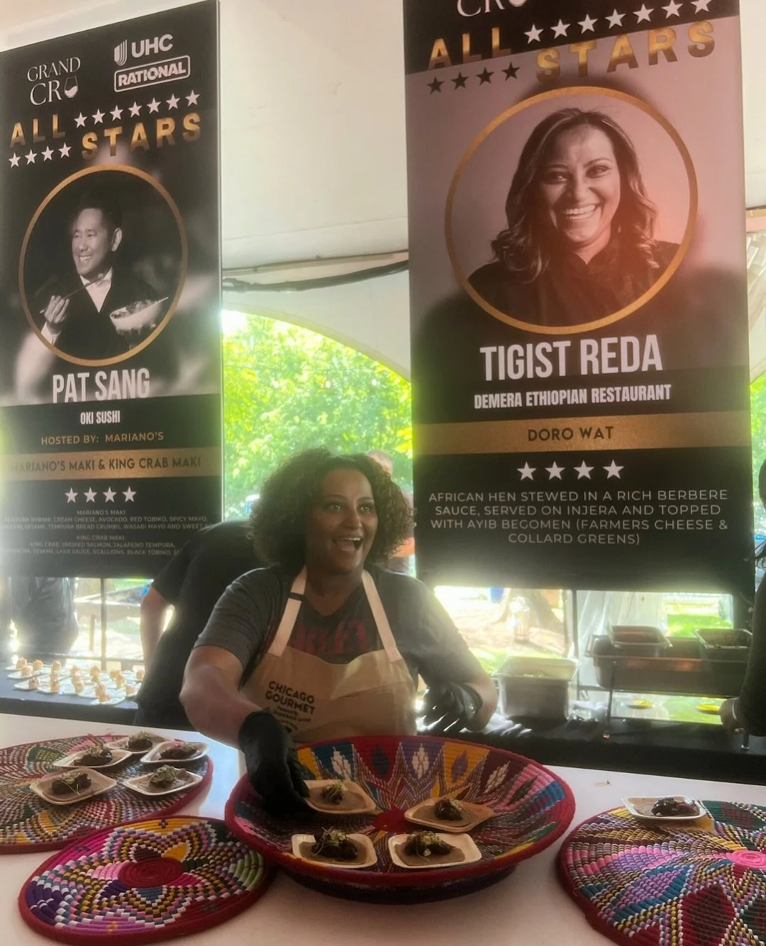 Last week Chef @tigistreda represented Demera at @chicago_gourmet&rsquo;s Grand Cru event!⁠
⁠
It was a great way to share some of our favorite Ethiopian dishes with the Chicago food community 🧡⁠
⁠
⁠
⁠
⁠
⁠
⁠
#chicagogourment #chicagofooscene #chicago