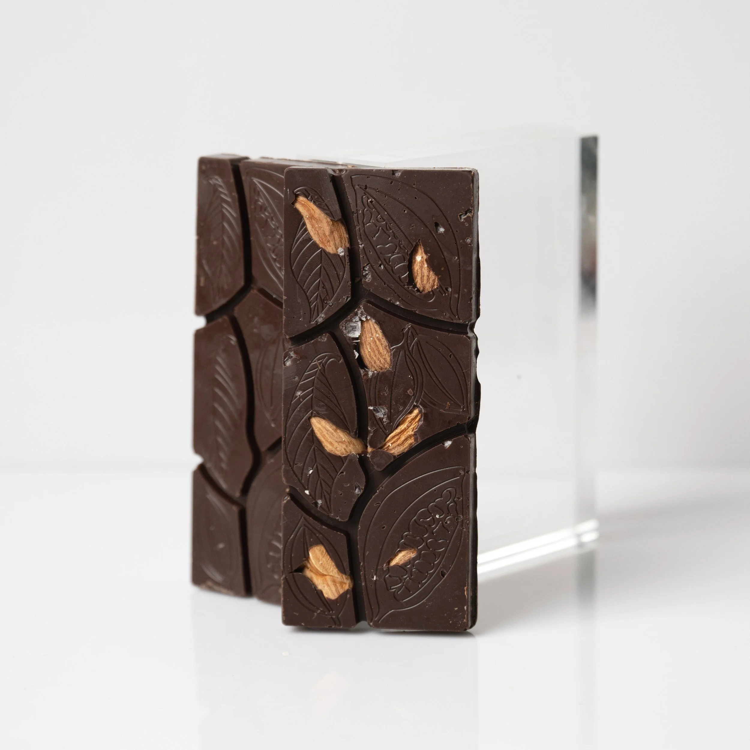 Dark Chocolate Bar with Toasted Almonds and Sea Salt