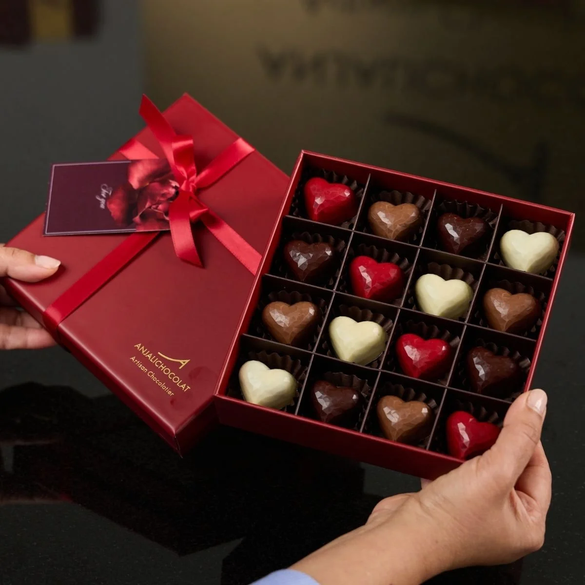Valentine’s Day Gift Box of 16 Chocolate Hearts