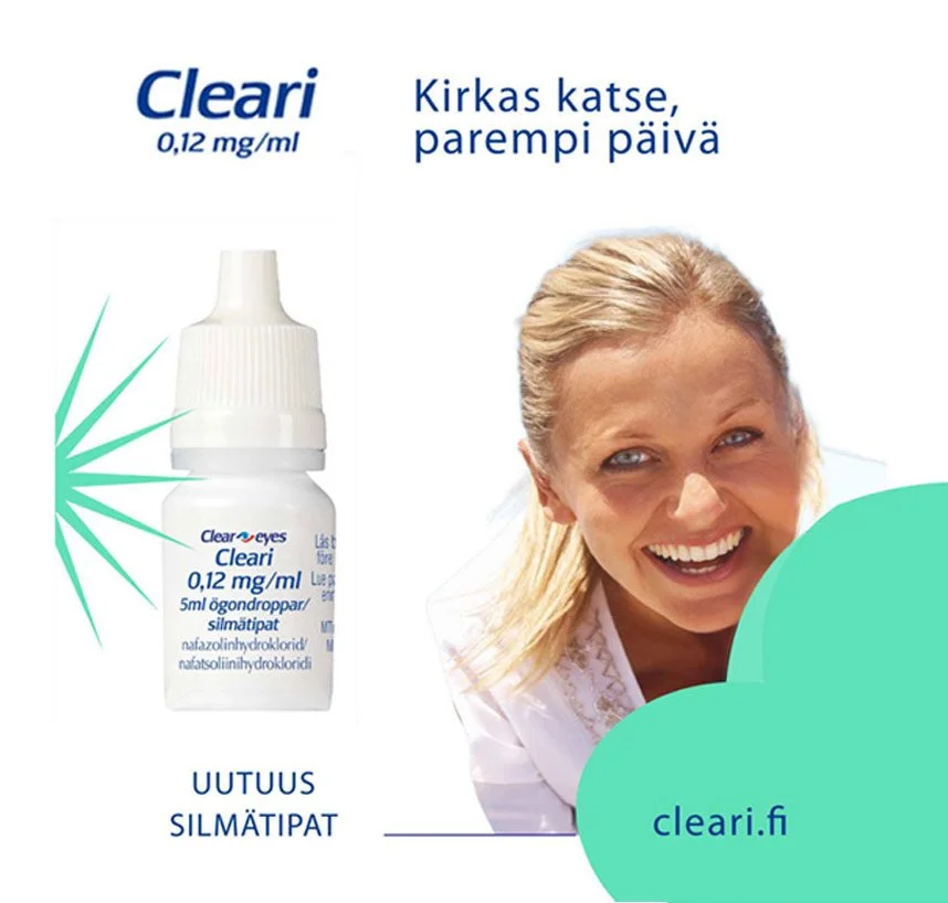 cleari-silmatipat apteekkimainontaa ja bannereiita Yliopiston Apteekit sivustolla