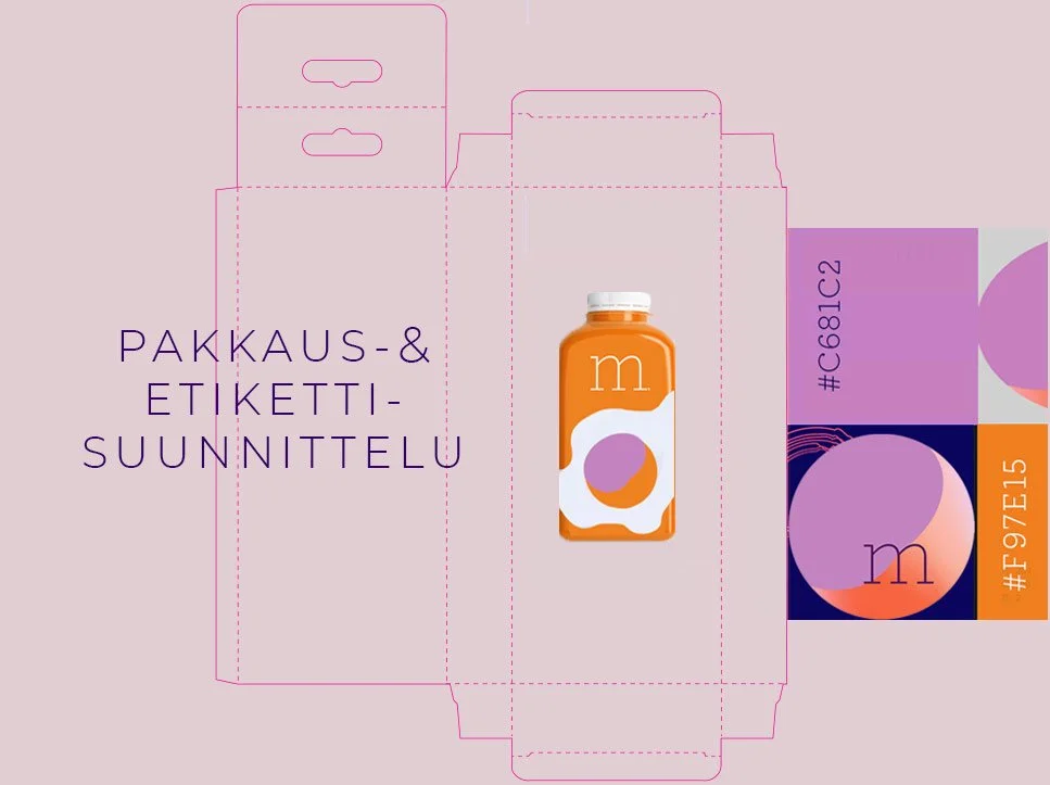 pakkaussuunnittelu- ja etikettisuunnittelu töitä ja esimerkkejä