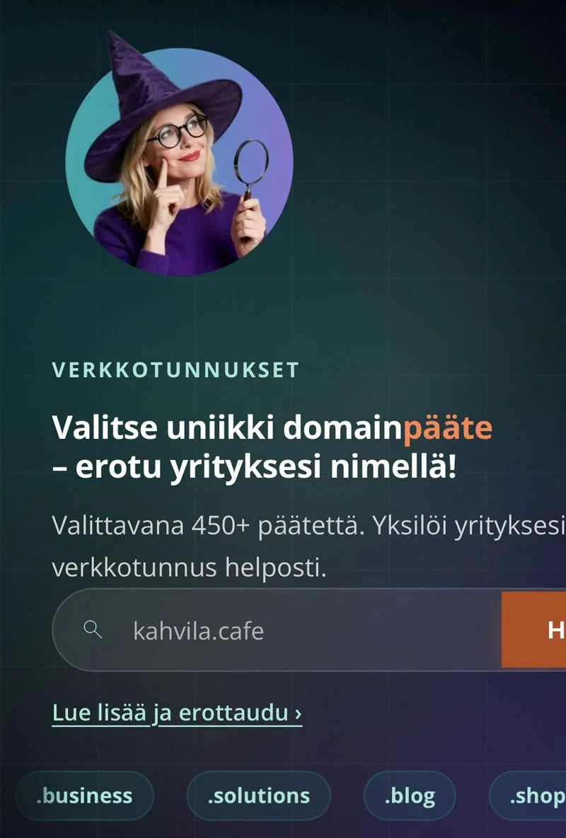 Uniikin domainpäätteen avulla erotut! Snart Smart auttaa domain valinnassa