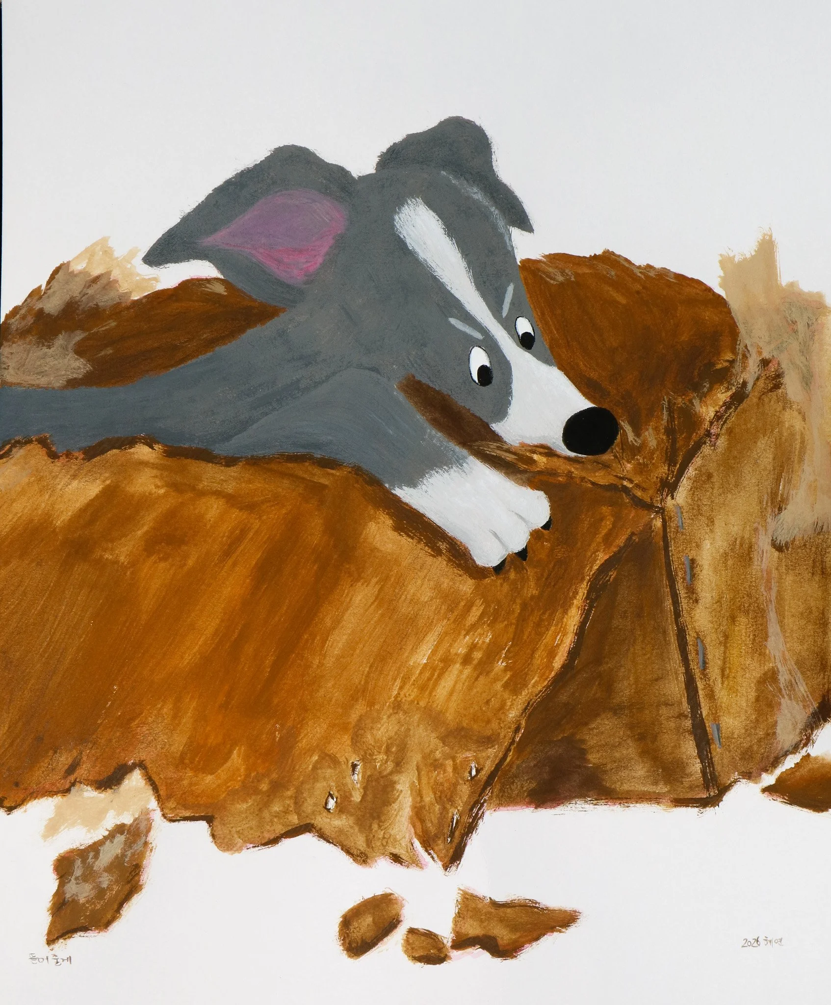 뜯어줄게
39x32cm
2026
Acrylic Gouache and Pencil on Paper