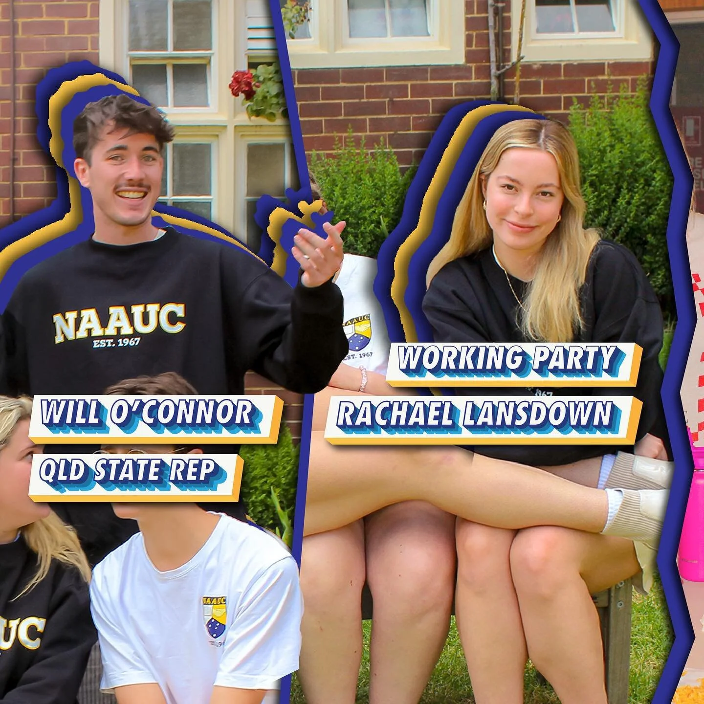 ✨ 2023 NAAUC TEAM ✨

QLD STATE REP - Will O&rsquo;Connor
WORKING PARTY - Rachael Lansdown

~

Hey! I&rsquo;m Will and the QLD State Rep for this year! I&rsquo;m currently studying a Bachelor of Physiotherapy at James Cook University and living it up 