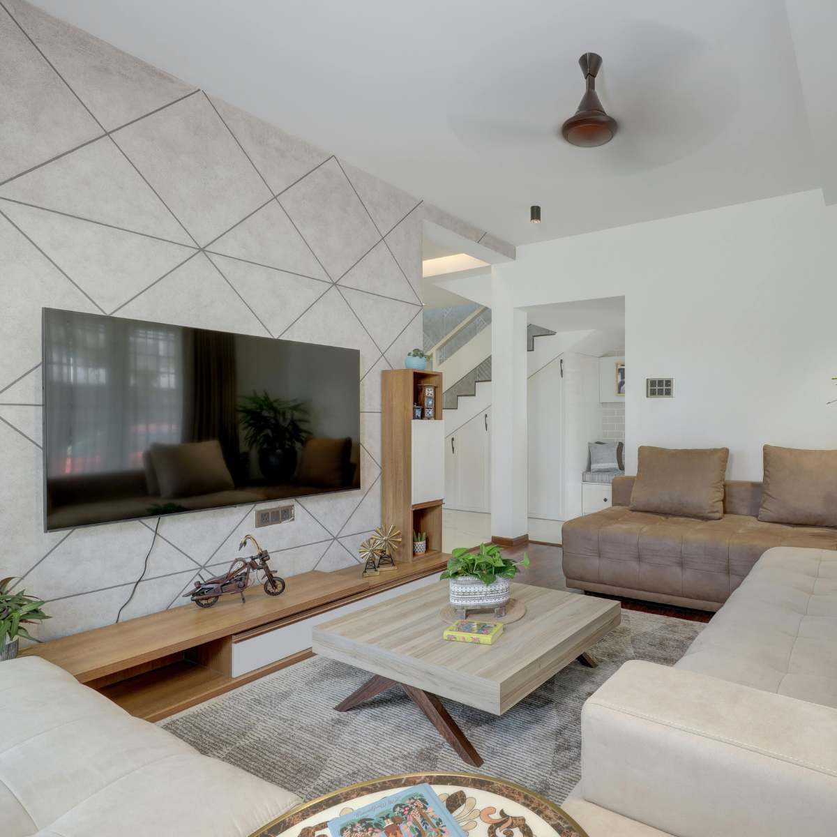 Living room centred around a TV
