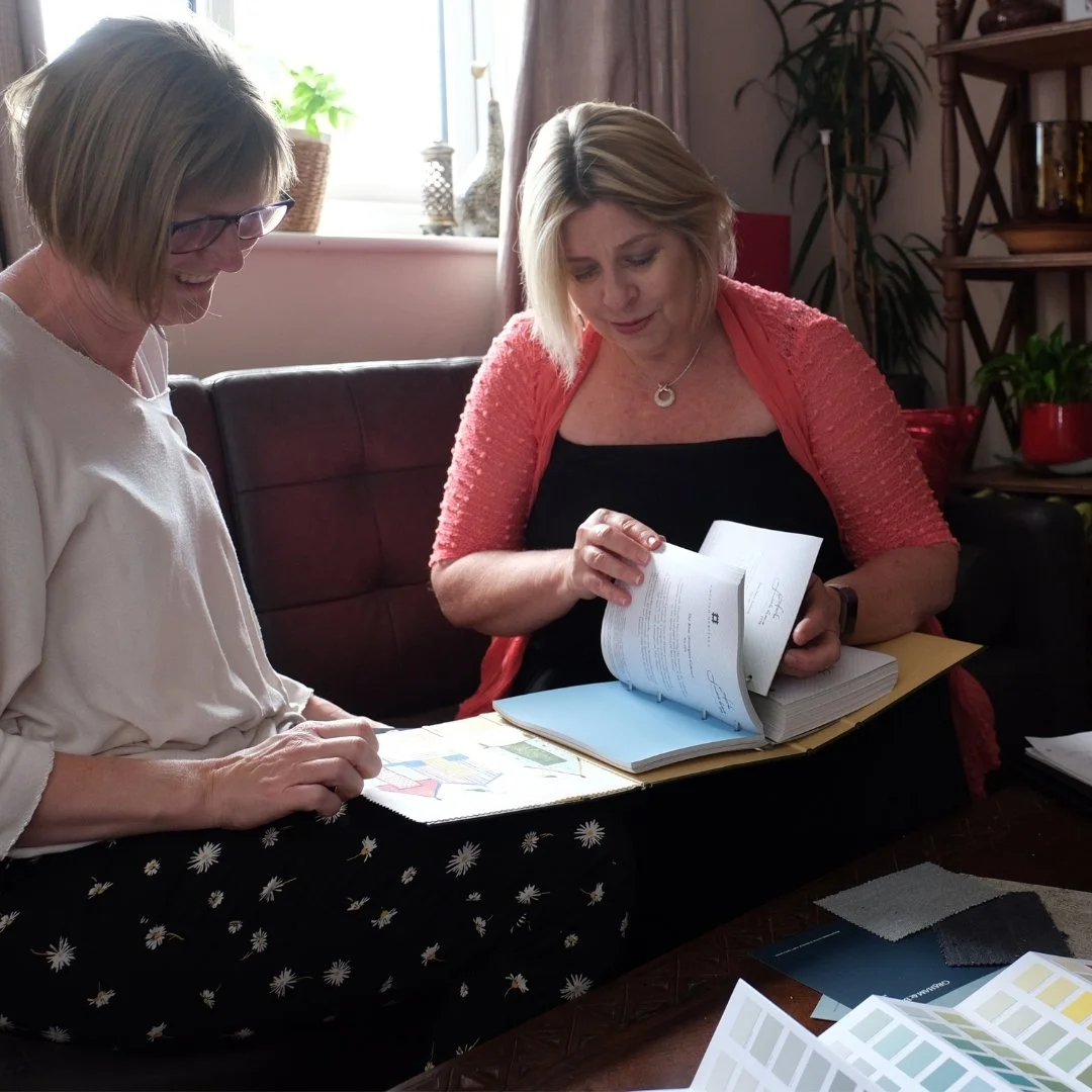 Interior designer Chantal Thomas working with a client during a Home Clarity Session.