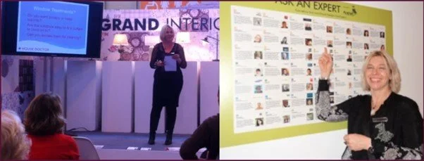 Chantal Thomas speaking at Grand Designs Live and providing interior design advice at the Ask an Expert consultations.
