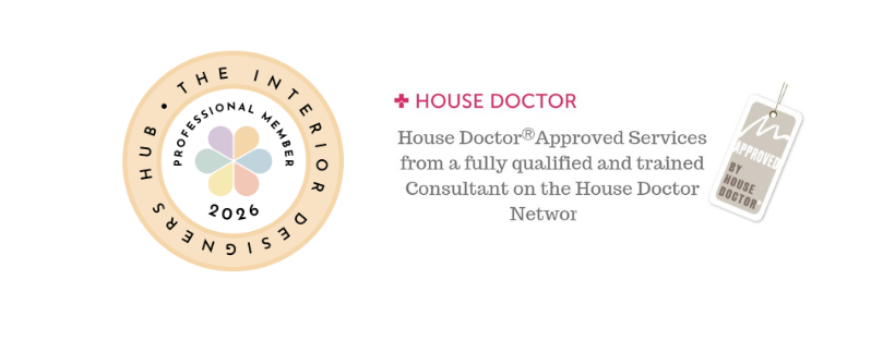 Professional credentials for Chantal Thomas Design: Interior Designers Hub member and House Doctor approved services consultant.