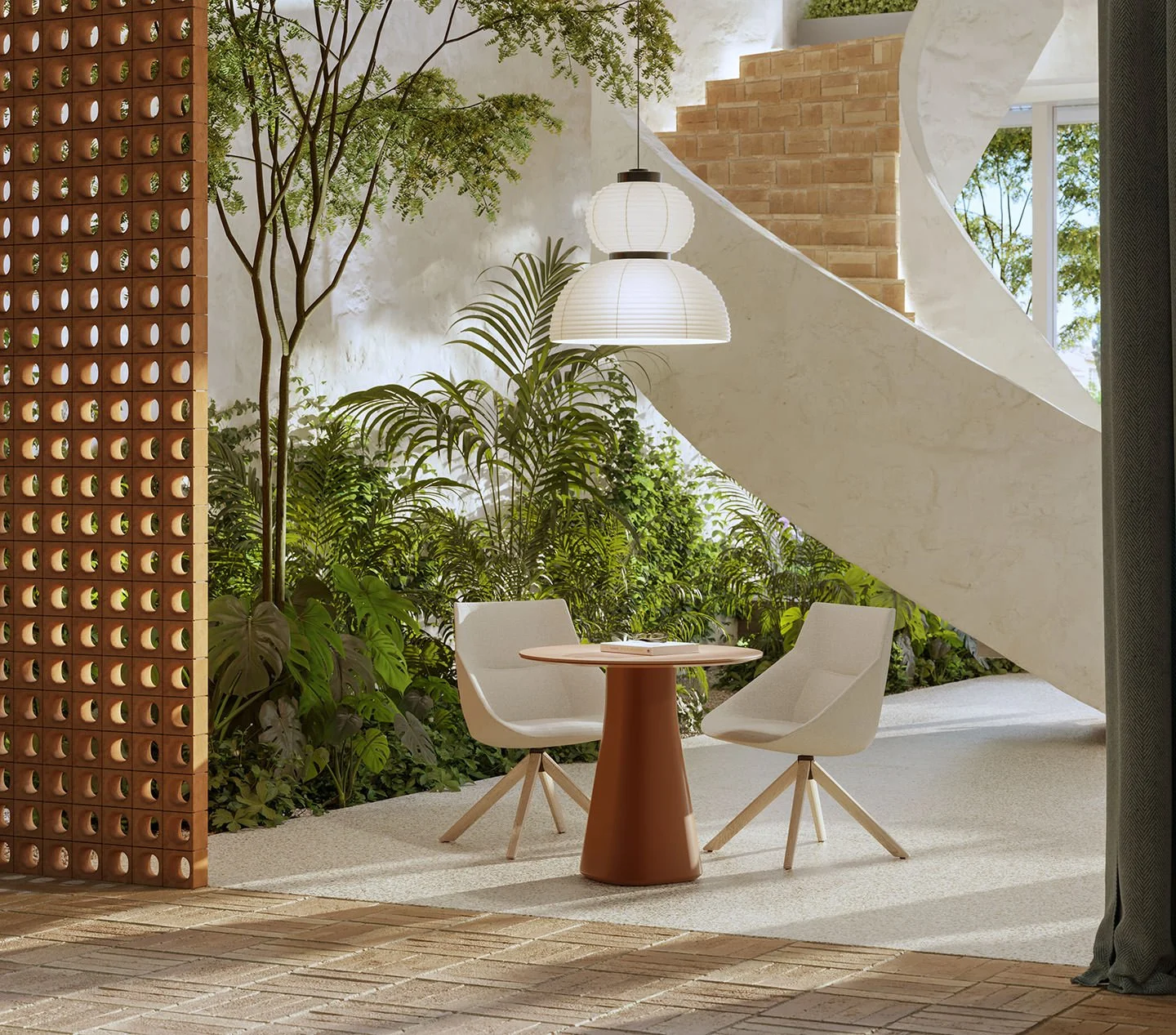 Imagen render CGI de un interior fotorealista