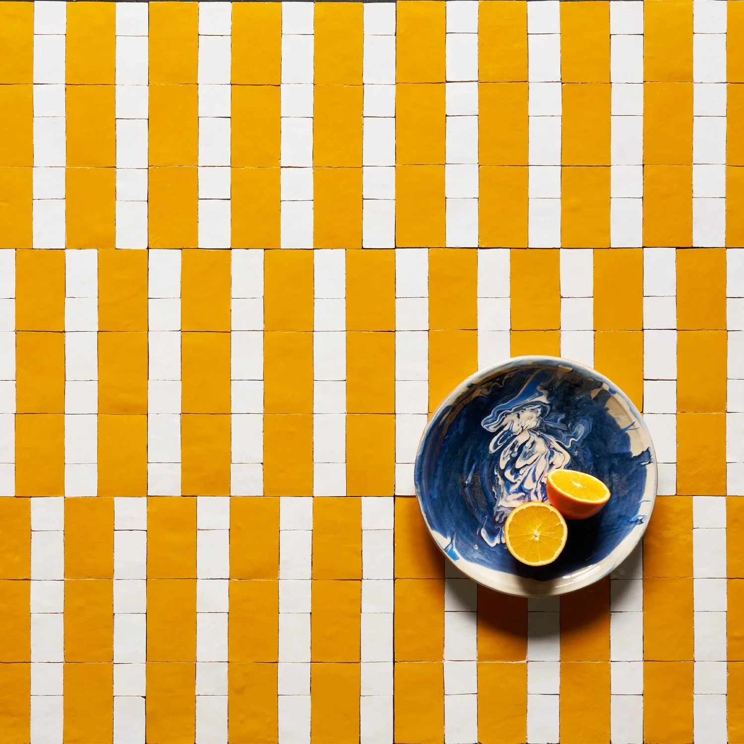 Pre assembled zellige tile layout designed to simplify installation while maintaining artisanal quality.