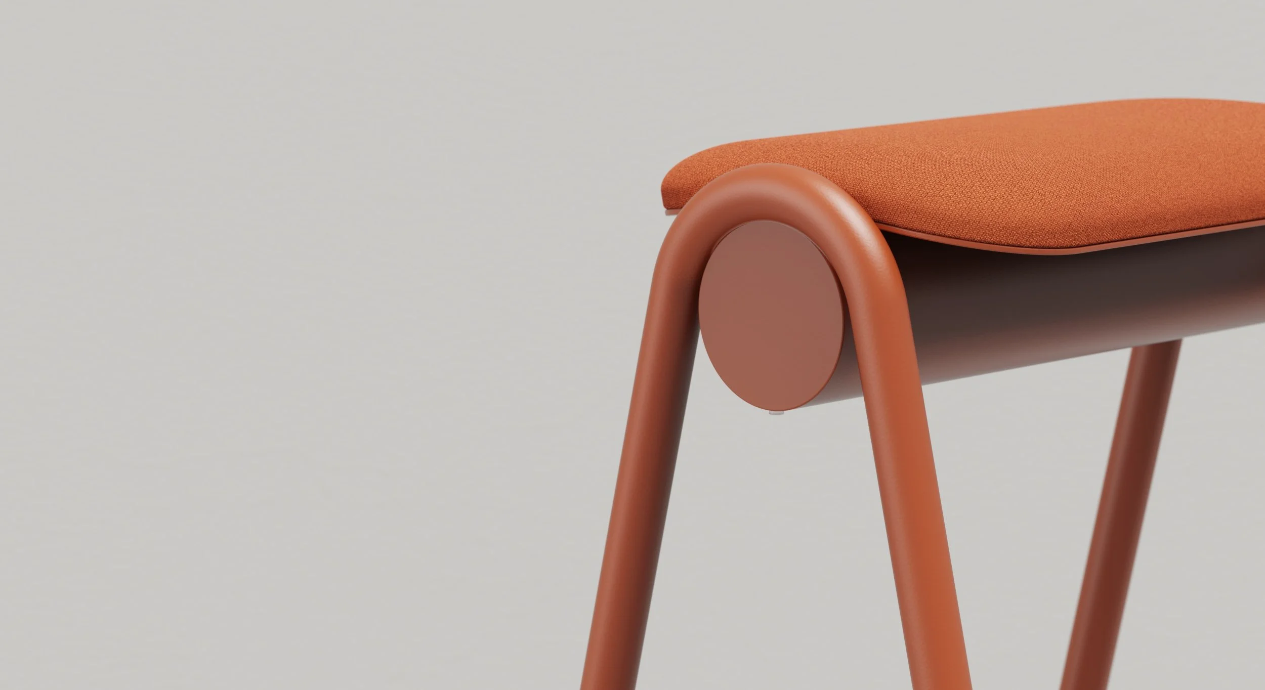 Colección ZUM diseñada por Carlos Jiménez, caracterizada por sus formas geométricas y sus asientos apilables.