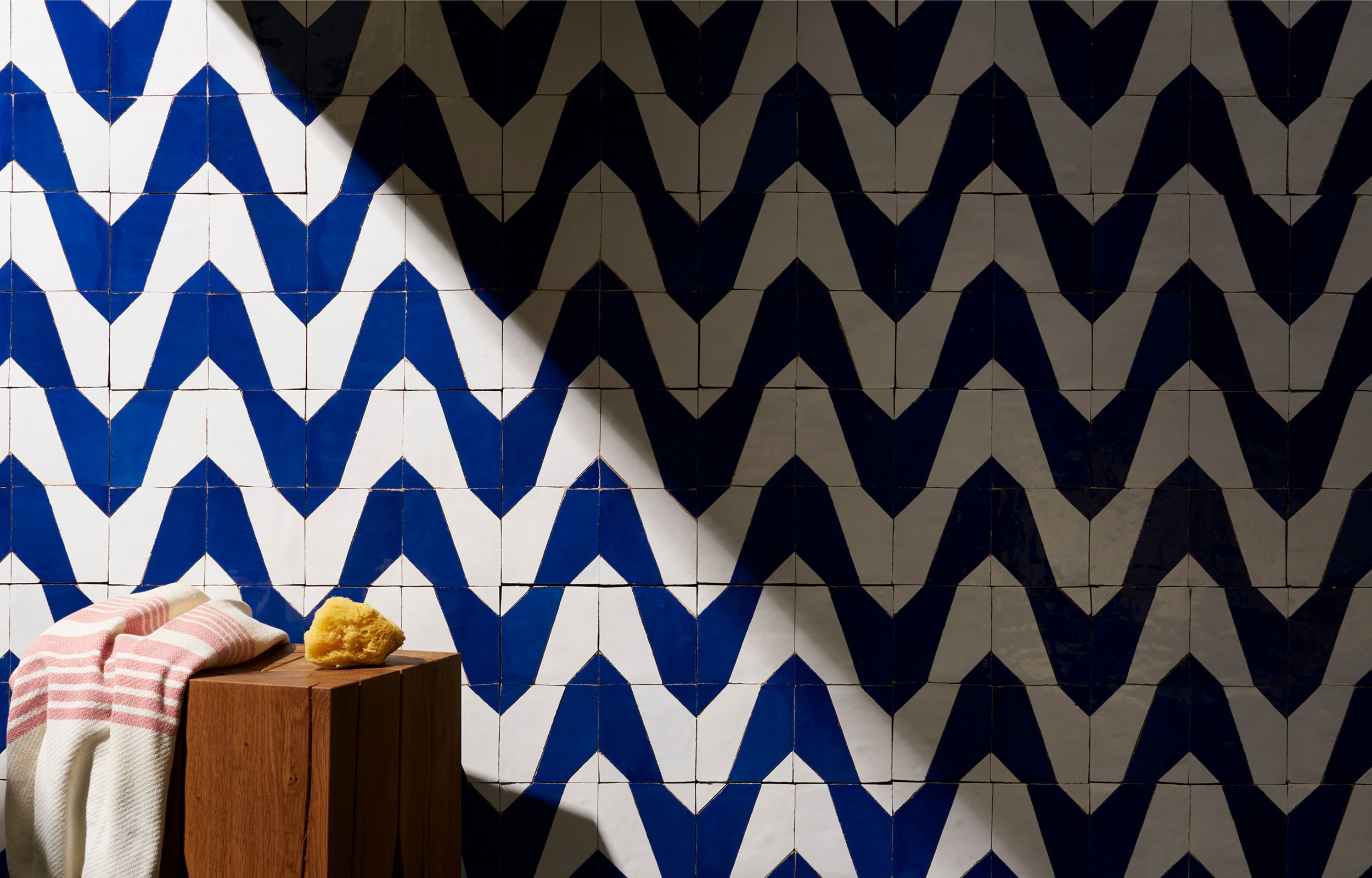 Mediterránea zellige tile collection designed for todobarro by Carlos Jimenez and Damian Lopez, showcasing contemporary mosaic patterns.