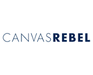 Canvas Rebel logo with the words 'CANVAS' in light blue and 'REBEL' in dark blue