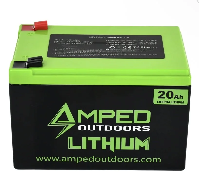 COMING SOON ***NEW*** Amped Outdoors 12V 20Ah Lithium Battery