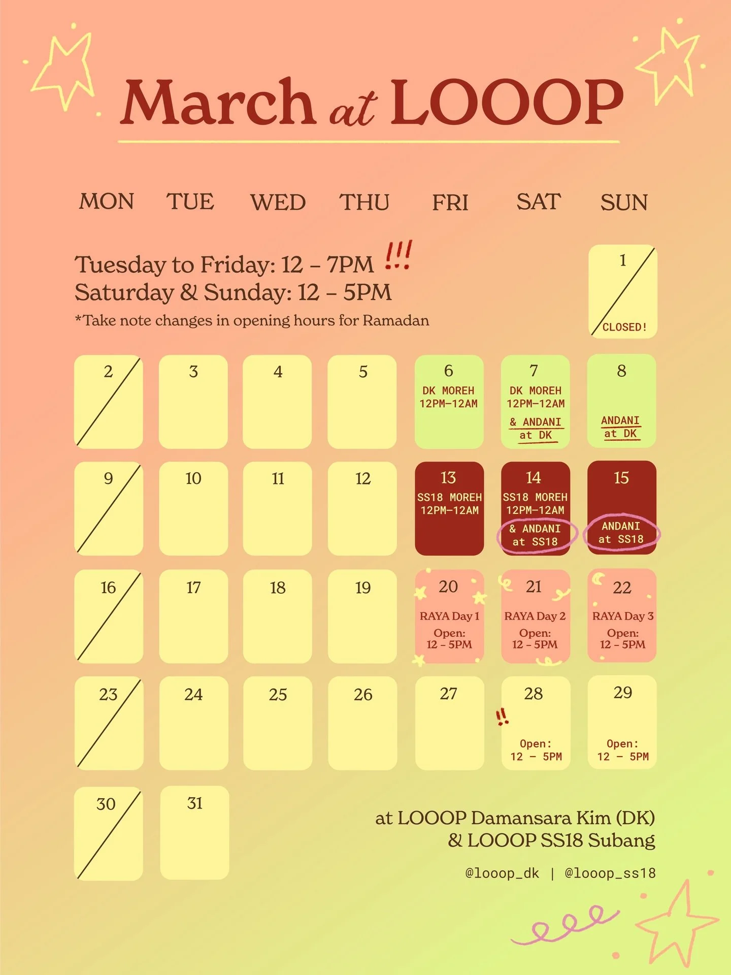 Can&rsquo;t quite believe it&rsquo;s already March &mdash; we&rsquo;re closed today (our first ever Sunday spent closed&hellip;) for internal upgrades and will reopen on Tuesday 3rd March with lots of pre-loved Raya pieces to shop in-store 🤭 

See y