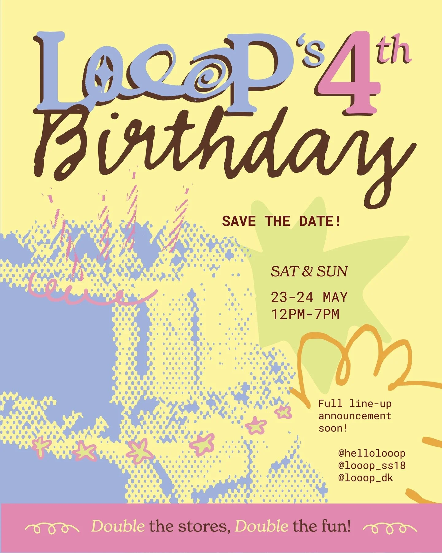 Save the date for our 4th BIRTHDAY 🎂 We can&rsquo;t believe we&rsquo;re here, and that we have TWO stores to celebrate!

We&rsquo;ve got 🛍️ special drops, 🍨 pop-ups, 🪡 workshops and presents for YOU 🎁 You have gotten us to where we are today, an