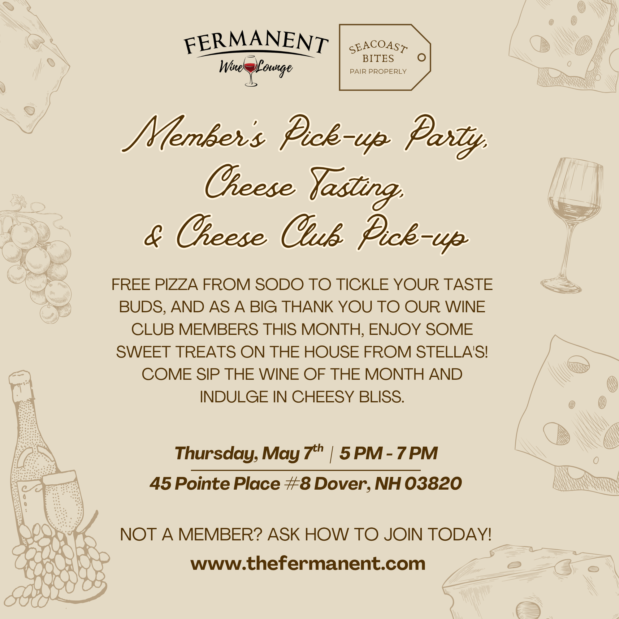 Member's Pick-up Party, Cheese Tasting, & Cheese Club Pick-up