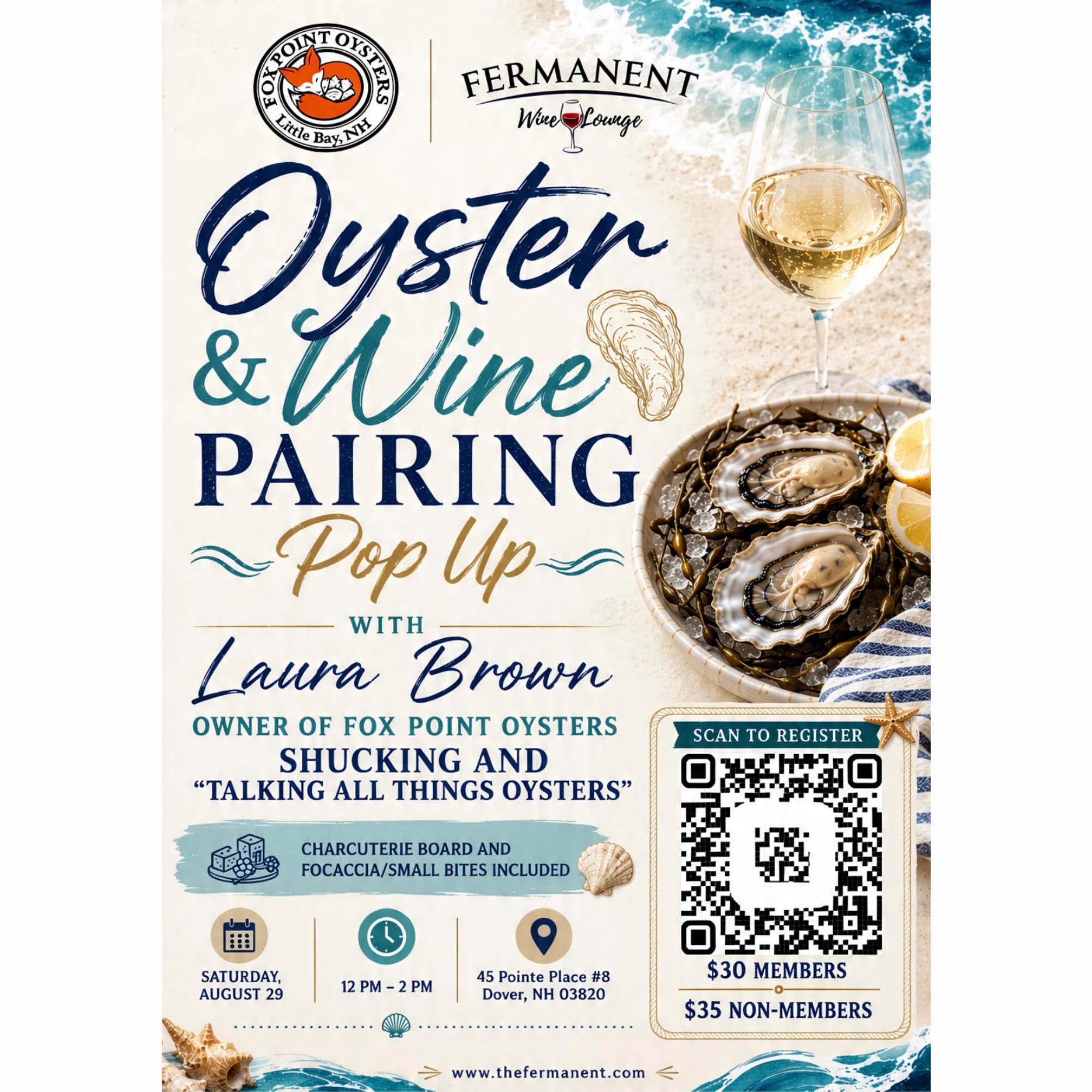 Oyster &amp; Wine Pairing Pop Up with Laura Brown