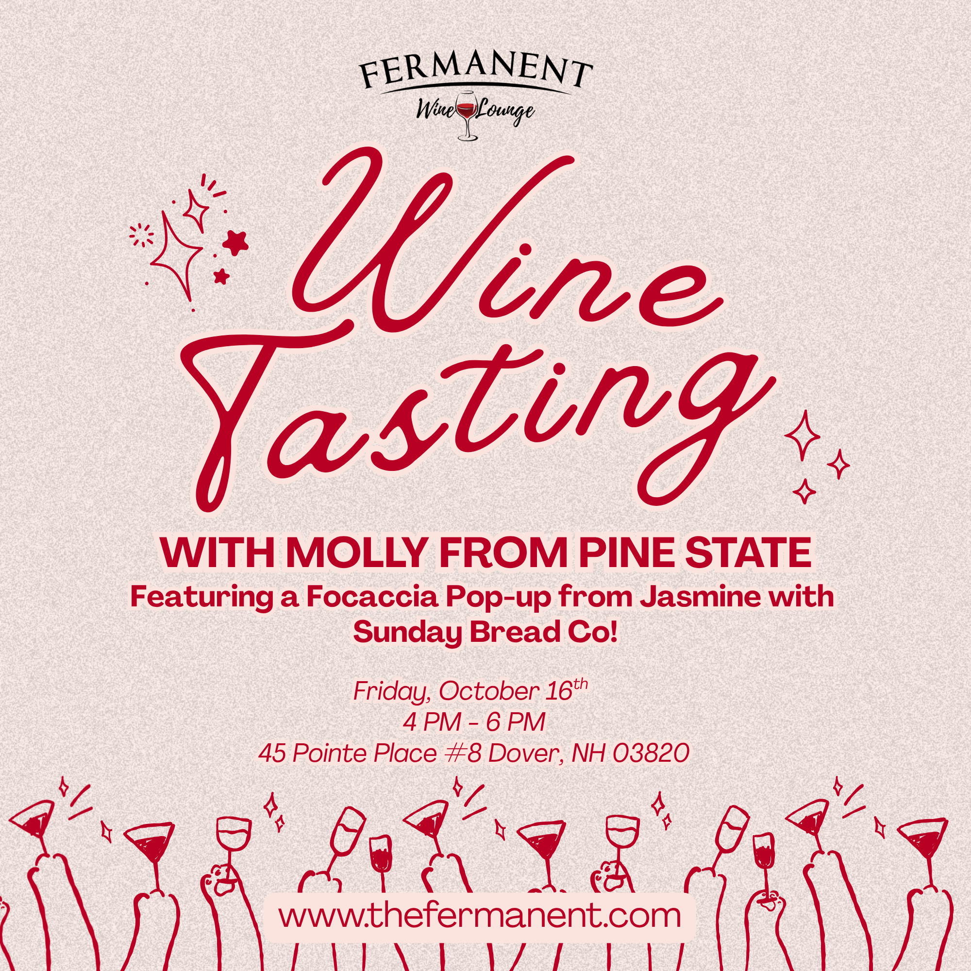 Wine Tasting with Molly from Pine State — Featuring a Focaccia Pop-up from Jasmine with Sunday Bread Co.