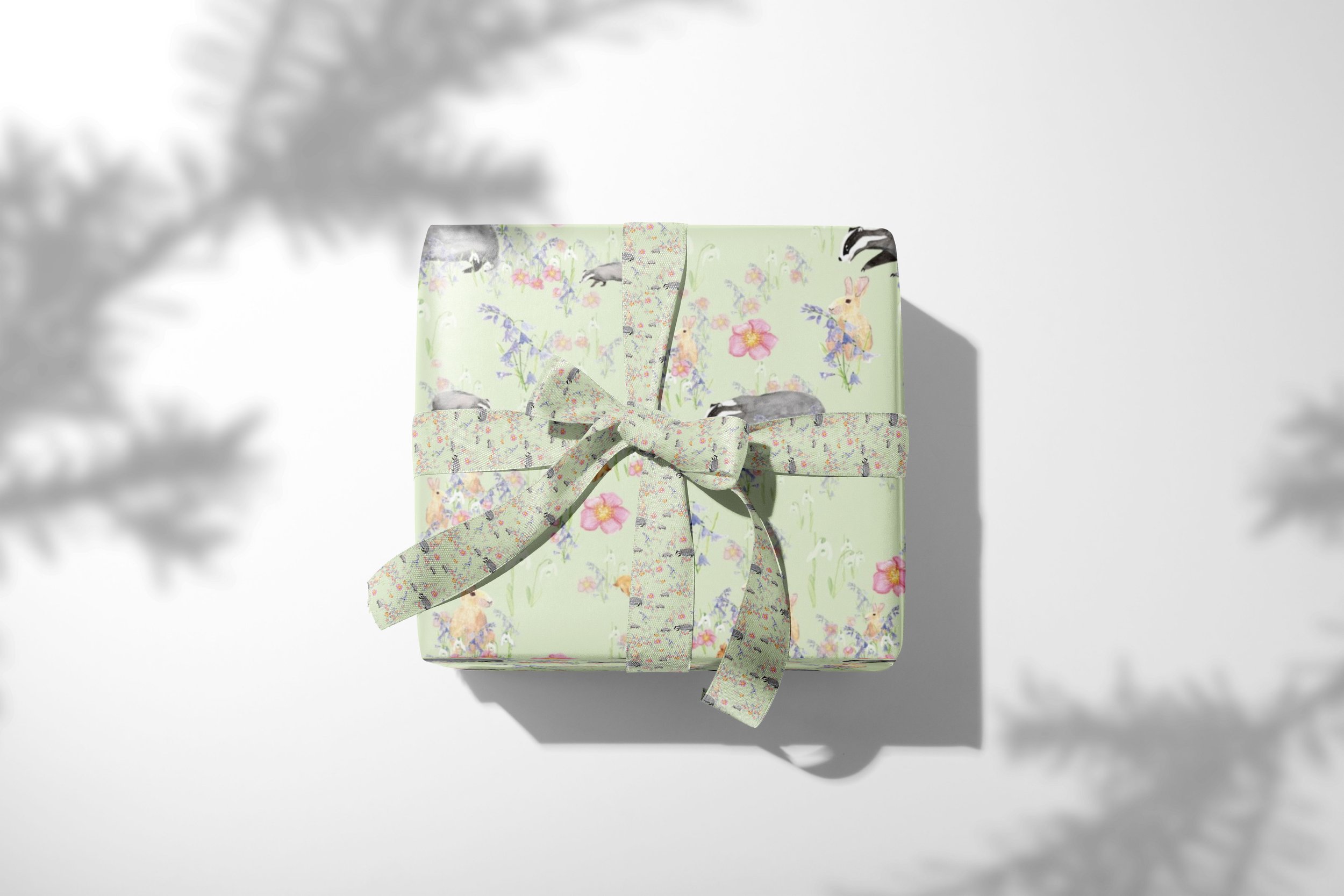 Spring badger gift wrap