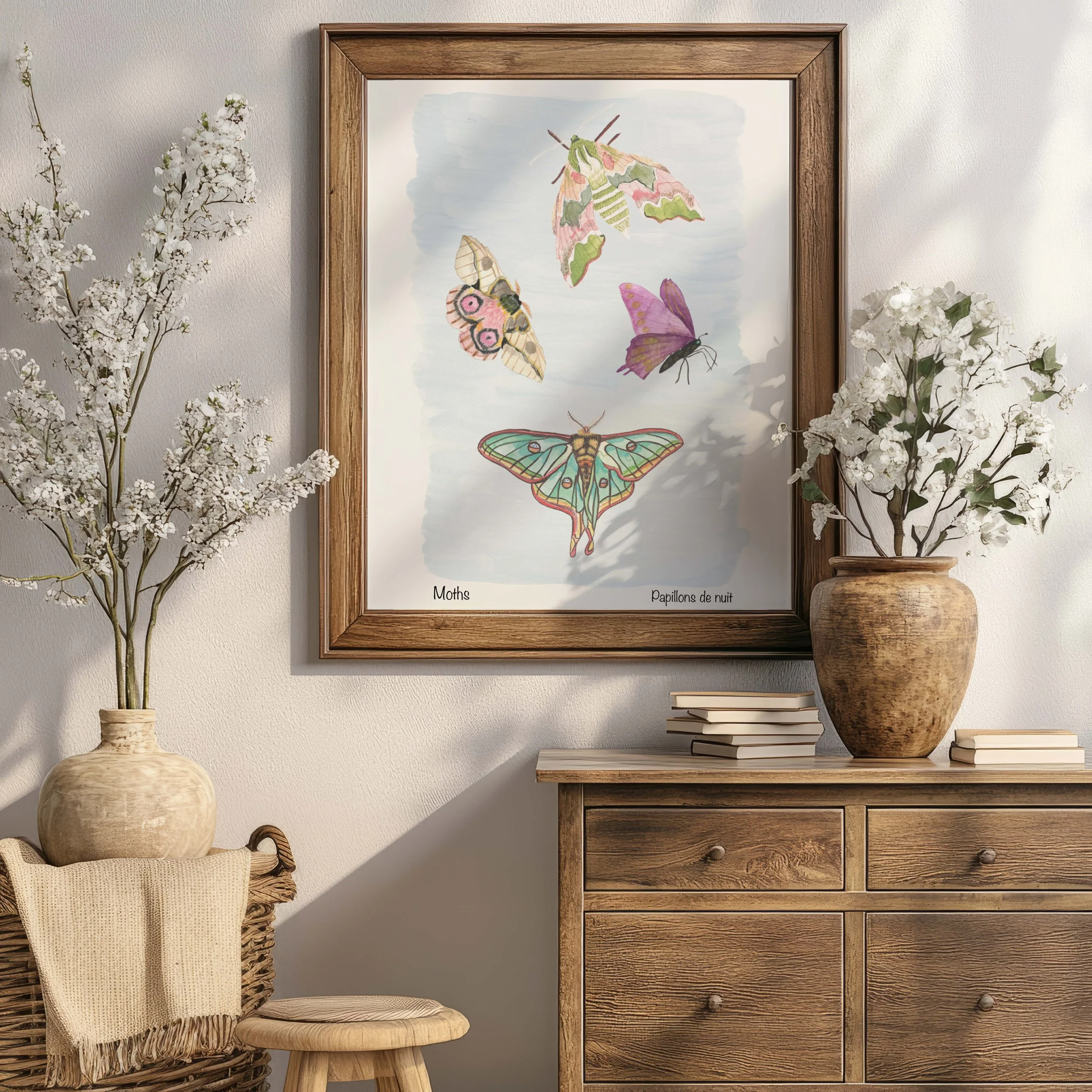 A4 moth Art print.