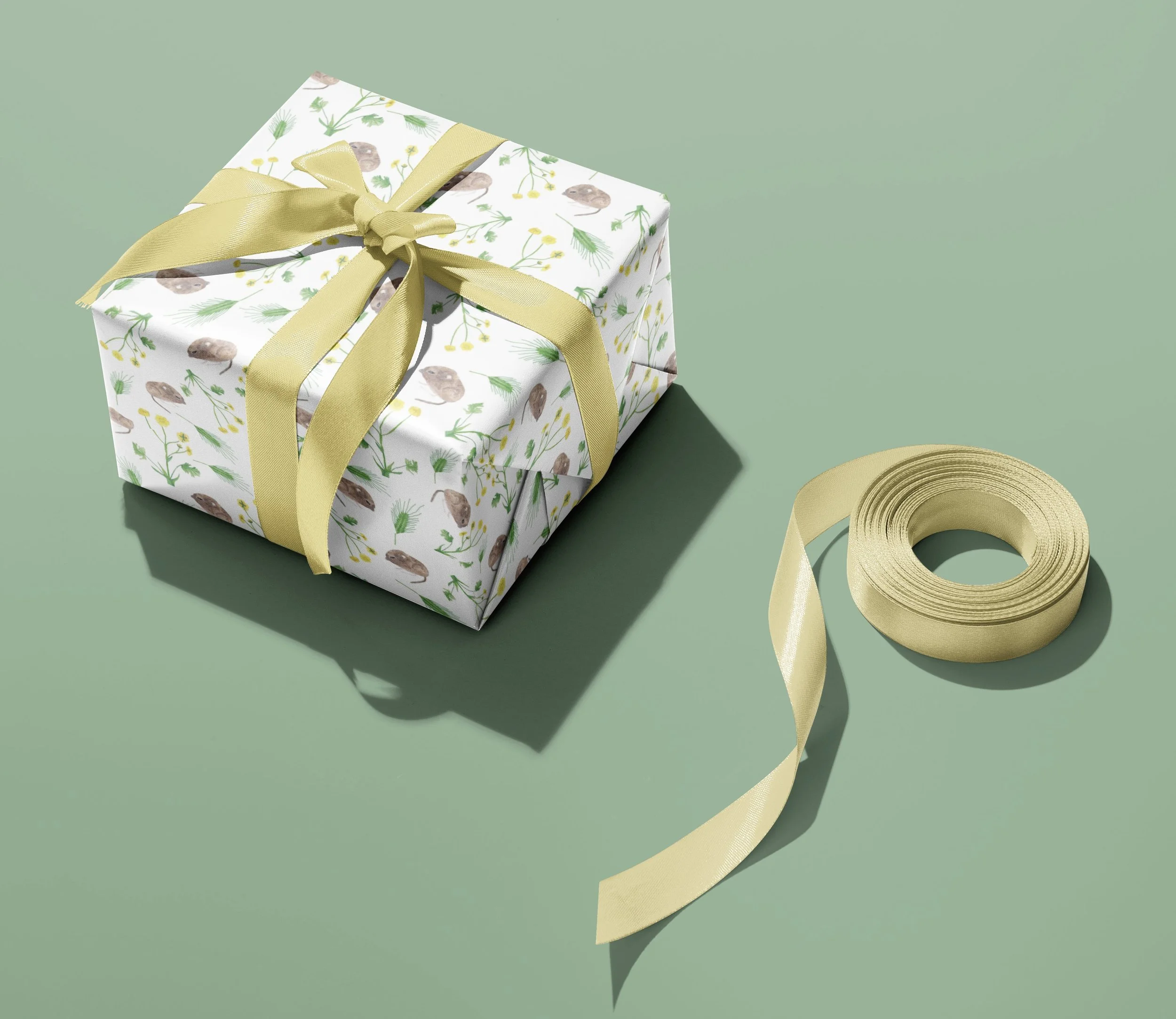 Mouse and buttercup design on gift wrap