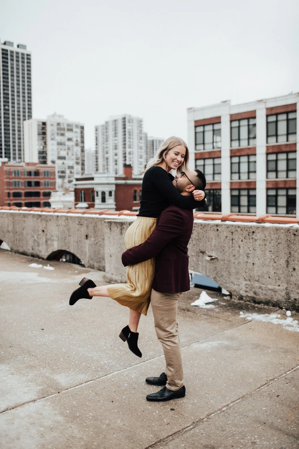 Caitlin + Reinier Paul | Chicago Rooftop Engagement | Illinois Wedding Photographer