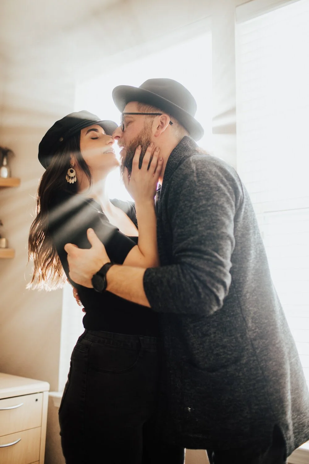 Stephanie + Jason | Hazy In-Home Couples Session | Chicago Family Photographer