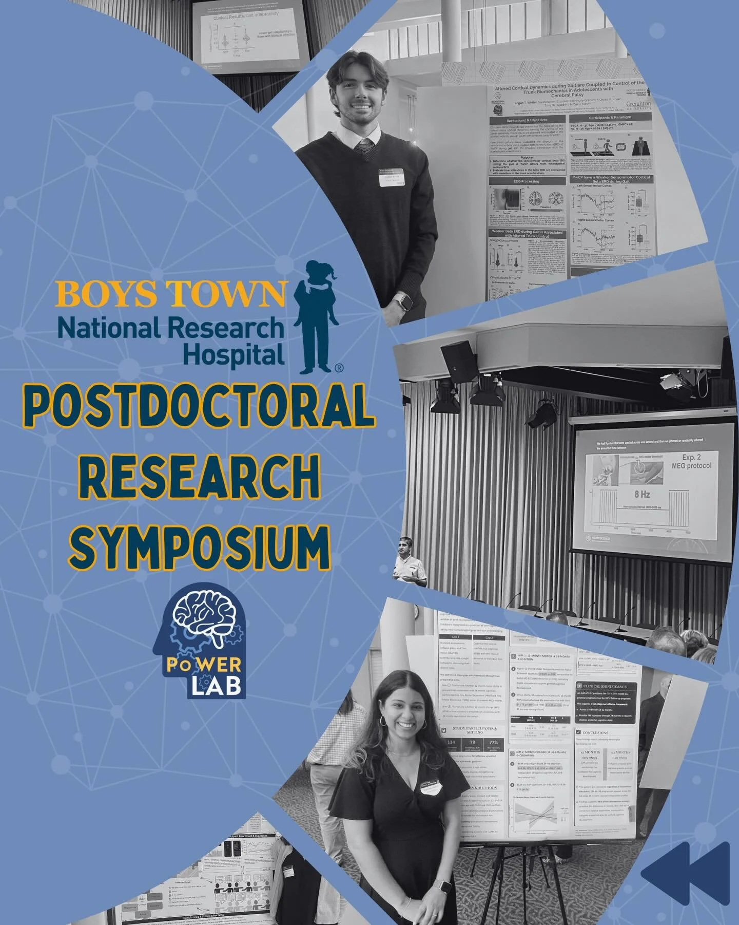 On Friday, @boystownhospital held their annual Postdoctoral Research Symposium! 🗣️

PoWER lab&rsquo;s Dr. Owais Khan did a podium presentation, while other PoWER personnel (Dr. Kanishka Baduni, Katherine Scalzo, and Logan White) did poster presentat