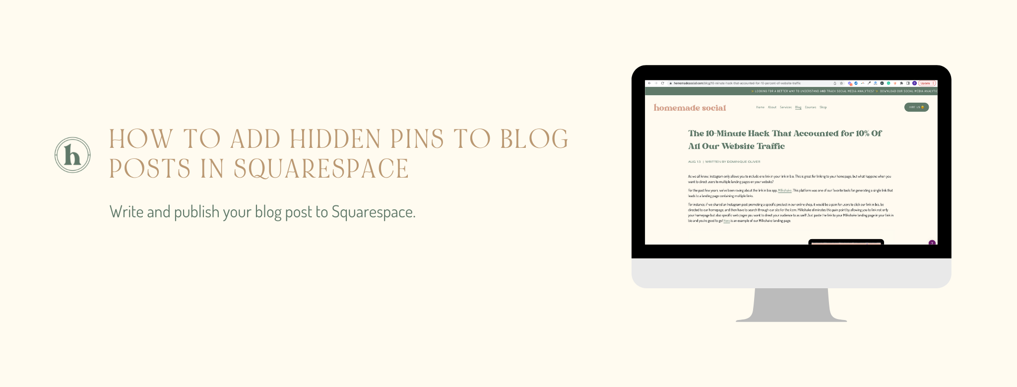 How to Add Hidden Pins to Blog Posts in Squarespace — Homemade Social