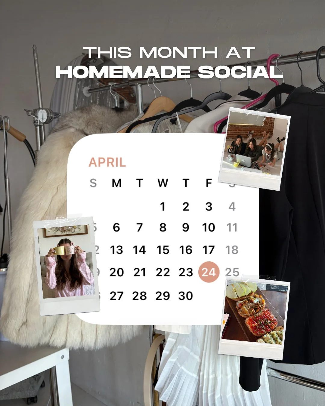 another busy month at homie HQ! 🤓 april was booked with networking, yummy eats, and client love letters (aka our fav kind). ⁠
⠀⠀⠀⠀⠀⠀⠀⠀⠀⁠
what kept you busy this month?