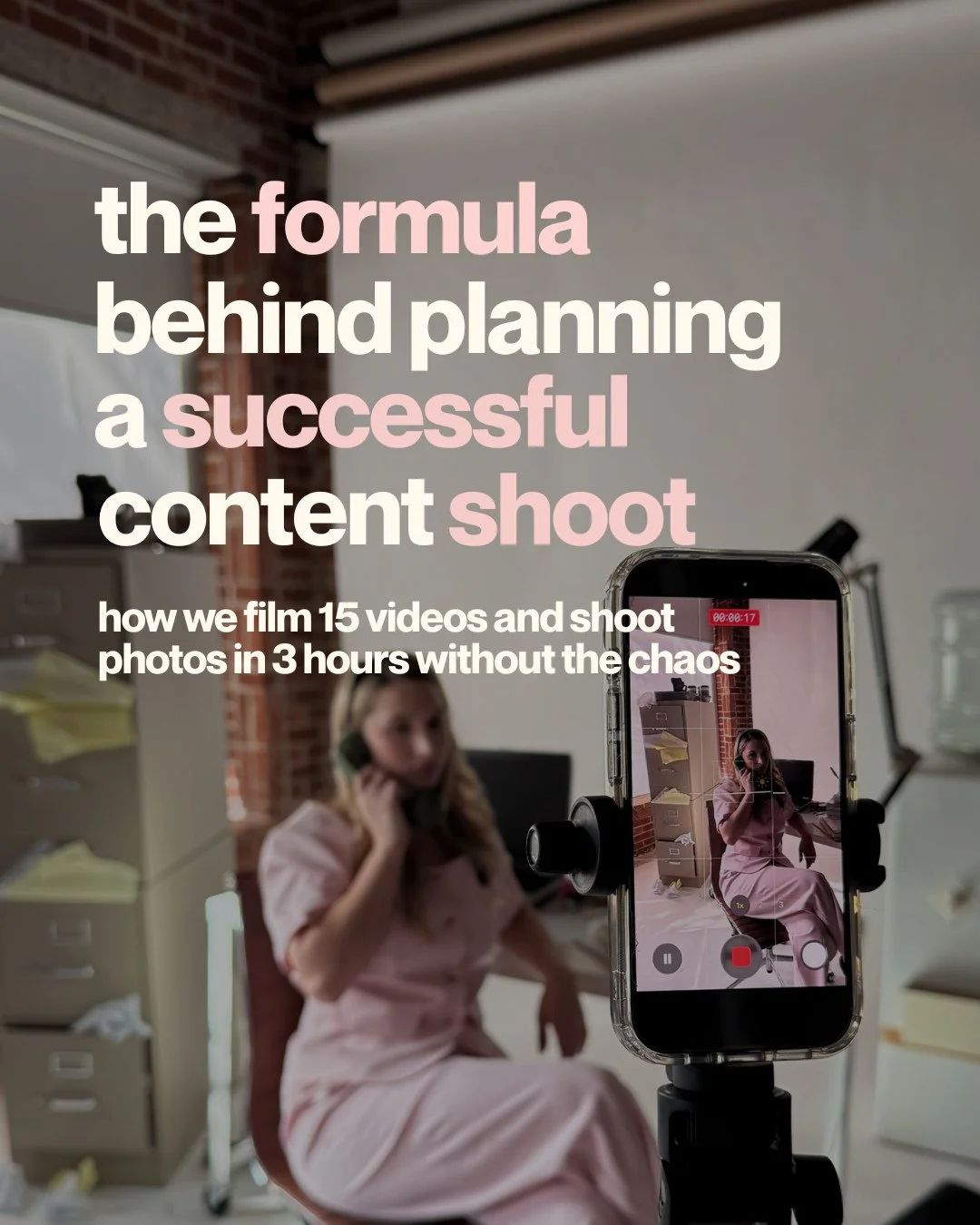 CAN WE TELL YOU A SECRET? 🤫 our formula for filming 15 videos + capturing photos in 3 hours is the work we do 𝘣𝘦𝘧𝘰𝘳𝘦 the camera starts rolling. ⁠
⁠
from getting client requests early to building detailed shot lists and mapping out a run-of-sho