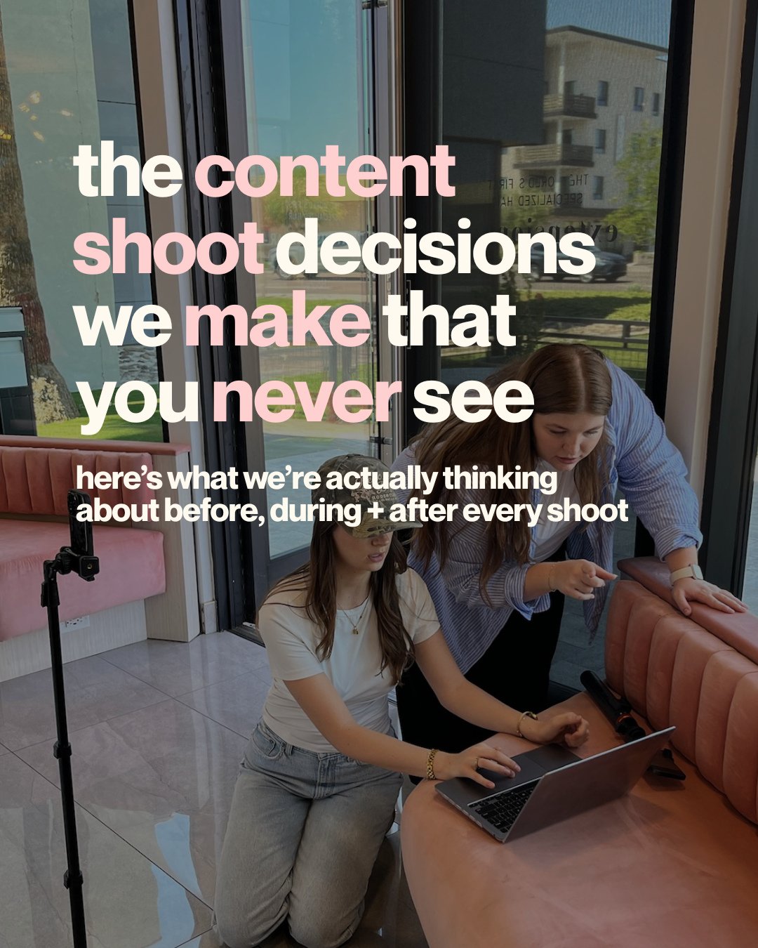 can we tell you a secret? 🤫 the best content shoots aren't just about what happens in front of the camera.⁠
⁠
behind every successful shoot are countless decisions being made before, during, and after filming to make sure we're creating content that